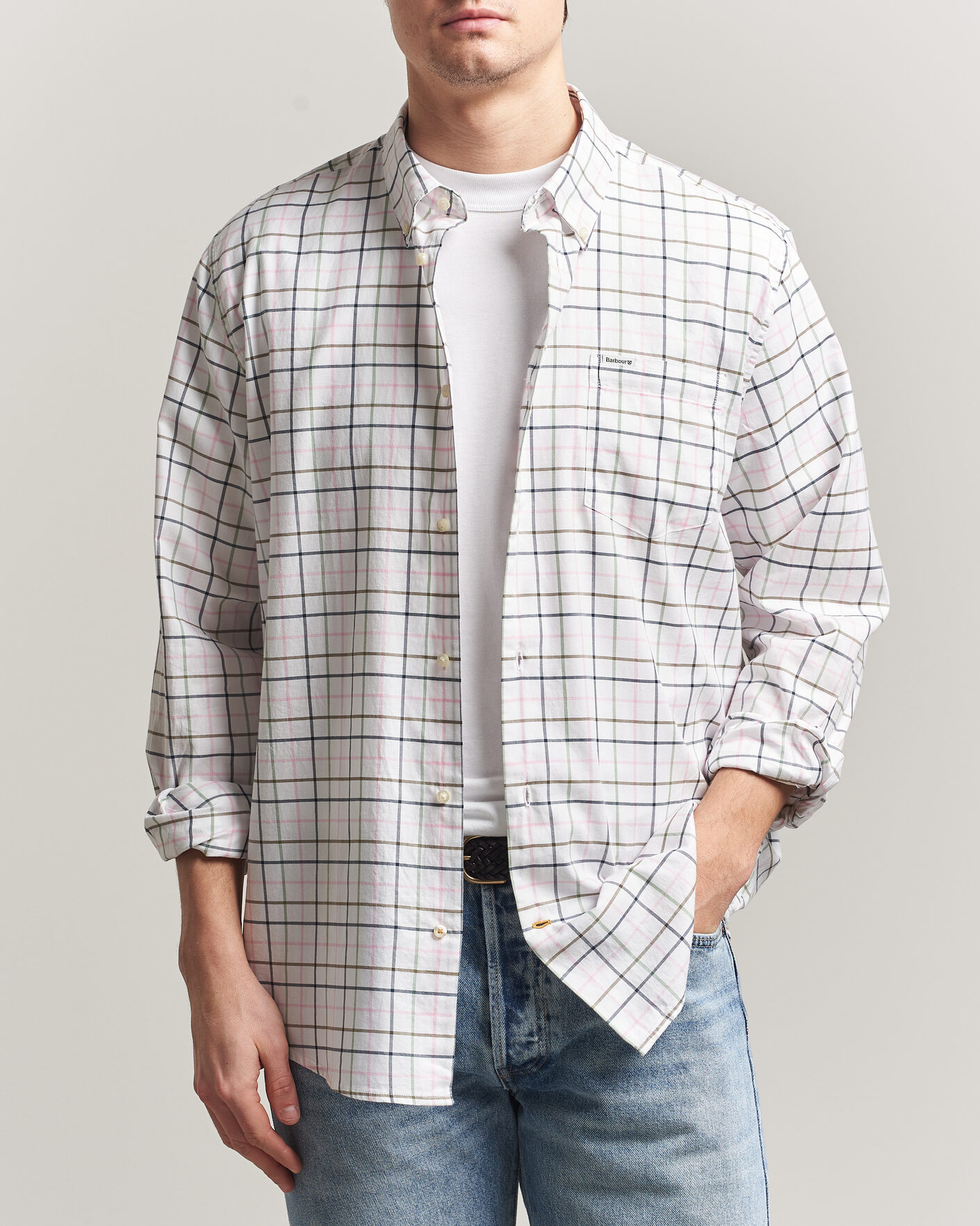 Mies | Kauluspaidat | Barbour Lifestyle | Caswell Regular Tatersall Shirt Pink