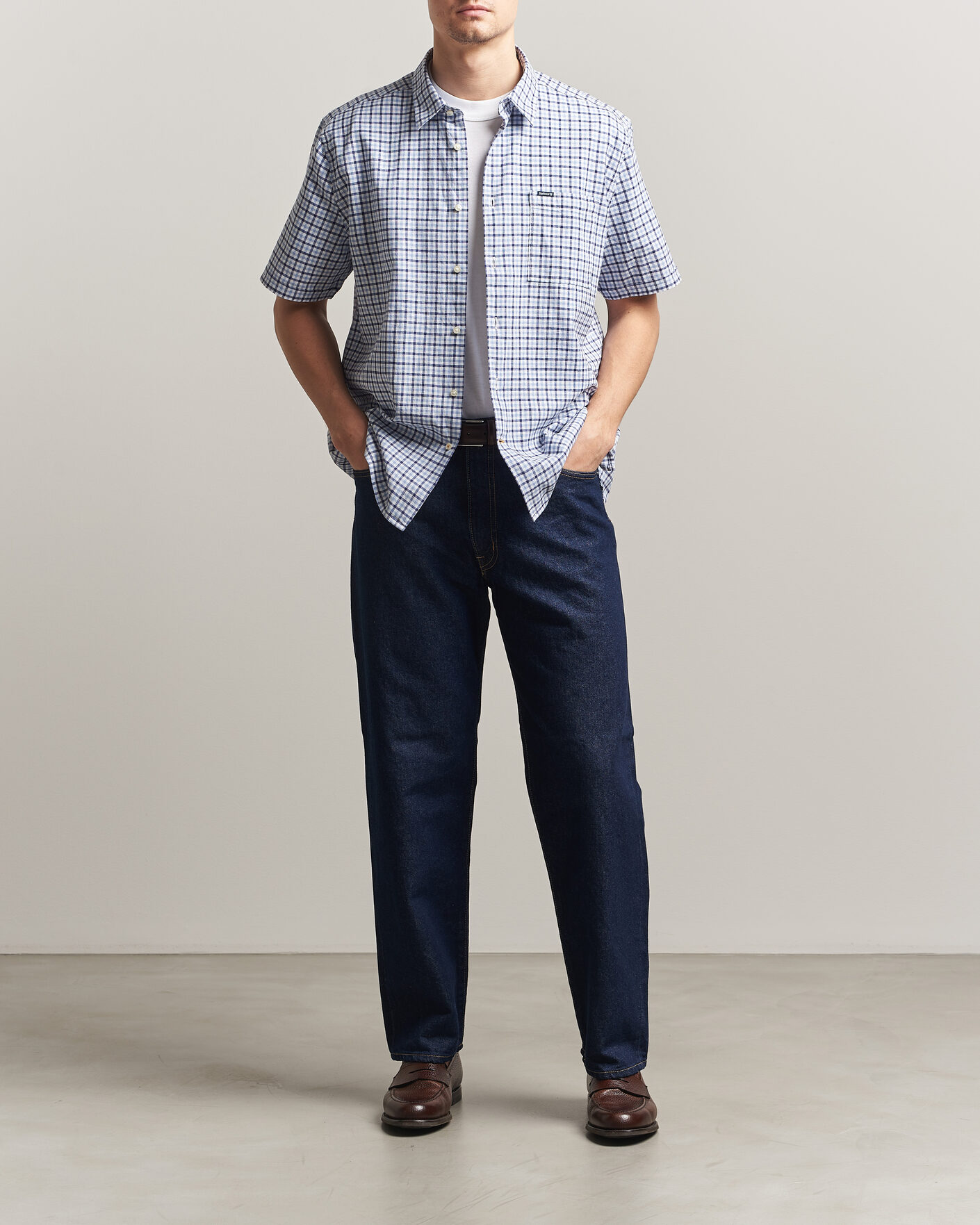 Mies | Kauluspaidat | Barbour Lifestyle | Nelson Gingham Summer Fit Shirt Blue