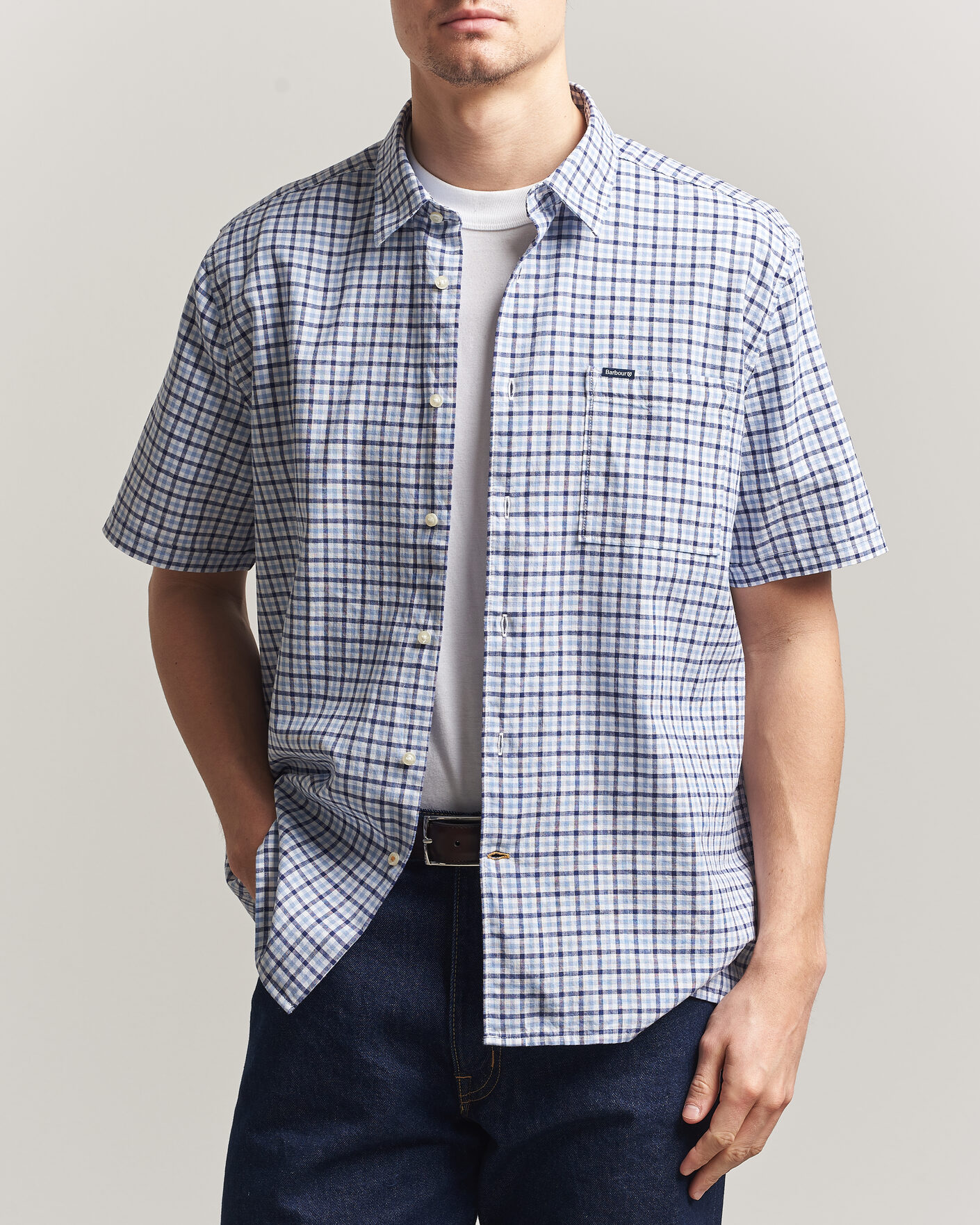 Mies | Kauluspaidat | Barbour Lifestyle | Nelson Gingham Summer Fit Shirt Blue