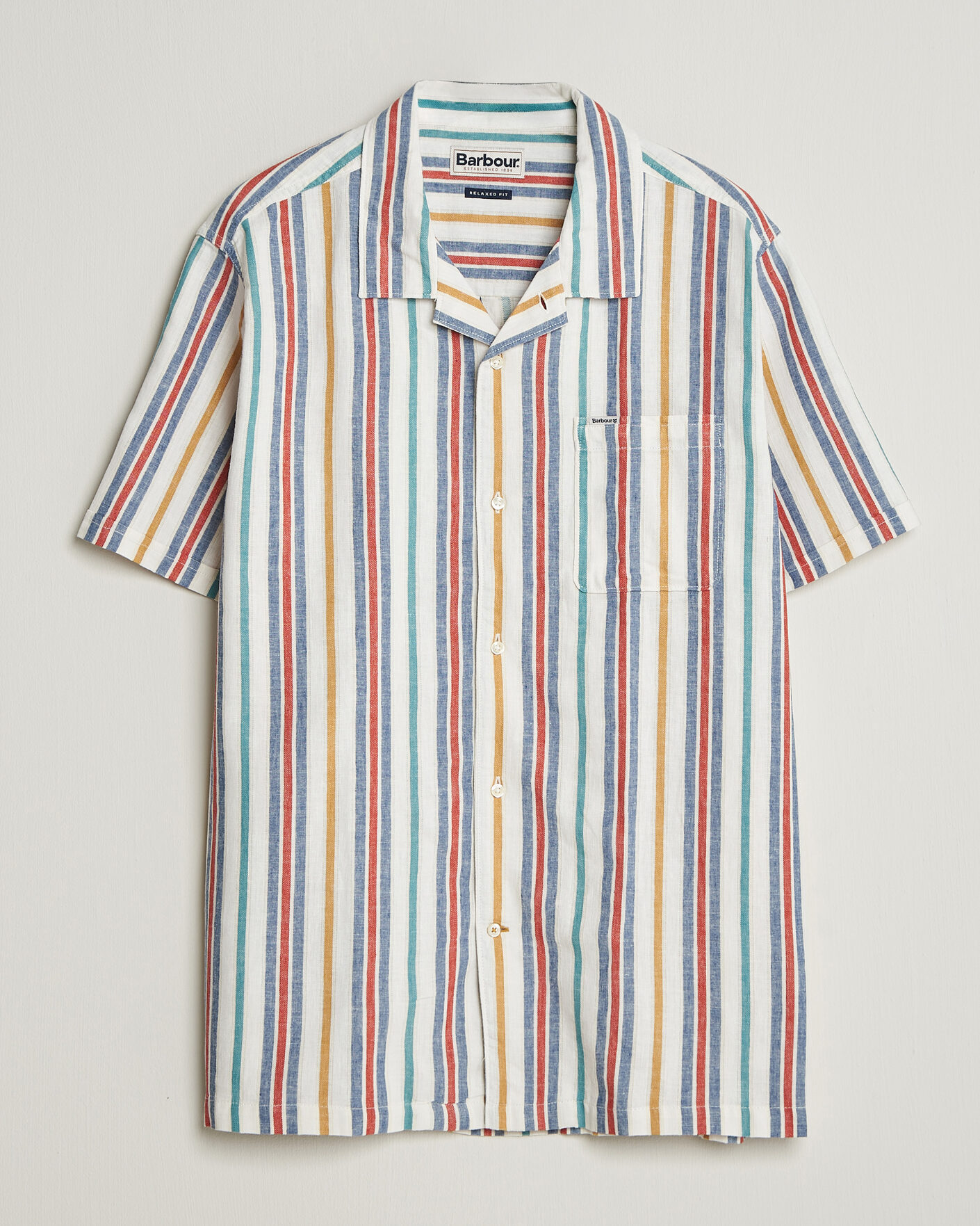 Mies | Kauluspaidat | Barbour Lifestyle | Waterbay Striped Summer Fit Shirt White