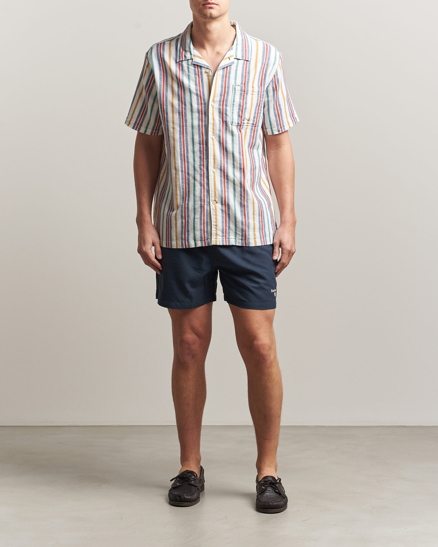Mies | Kauluspaidat | Barbour Lifestyle | Waterbay Striped Summer Fit Shirt White