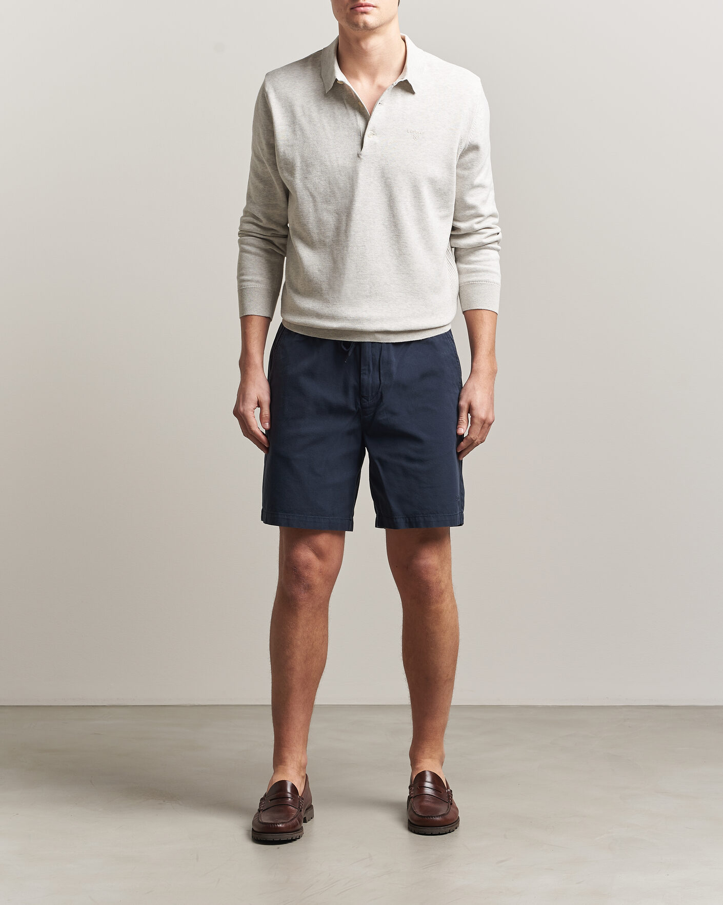 Mies | Shortsit | Barbour Lifestyle | Washed Oxford Relaxed Shorts Navy