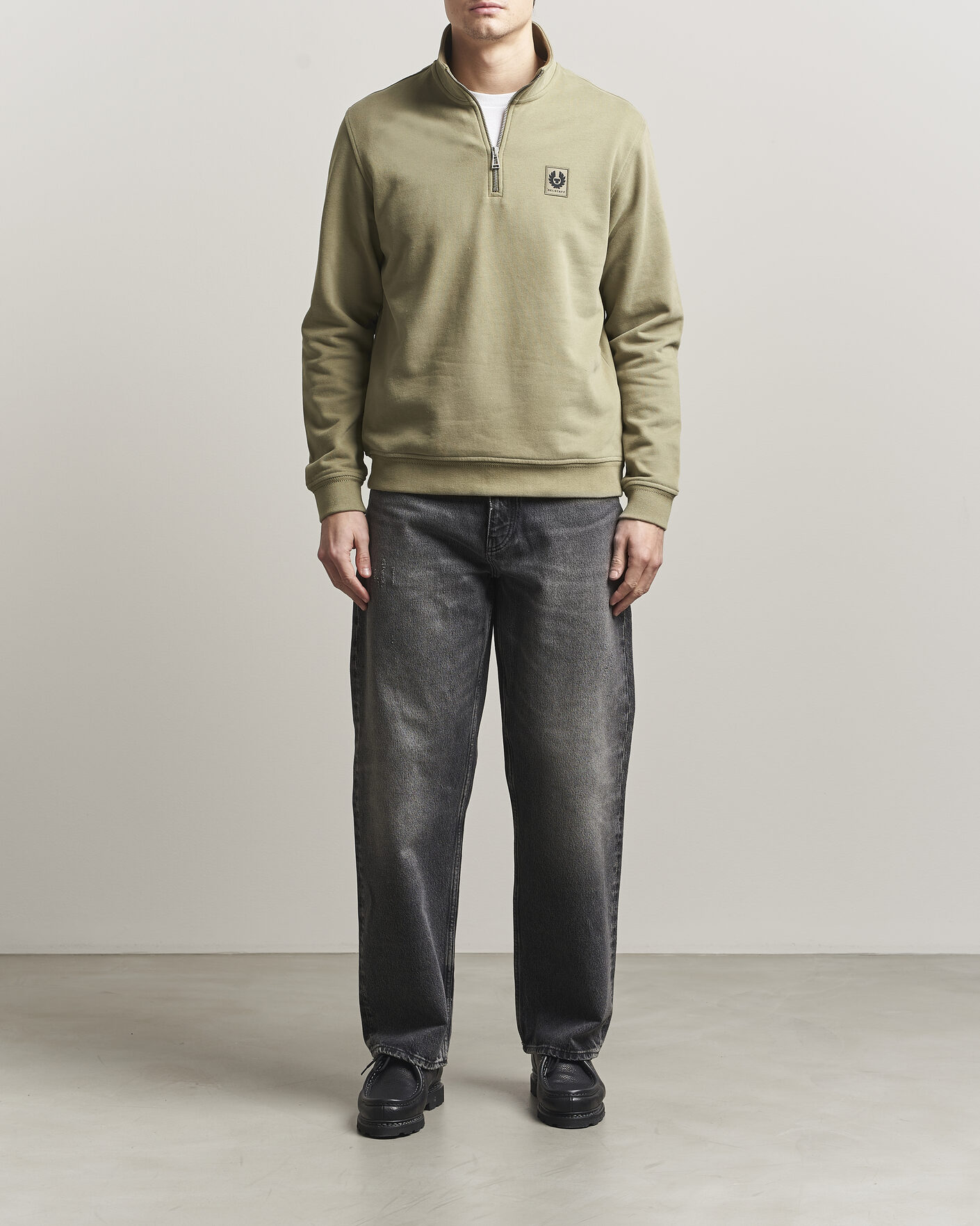 Mies | Puserot | Belstaff | Signature Half Zip Sweatshirt Fatigue Green