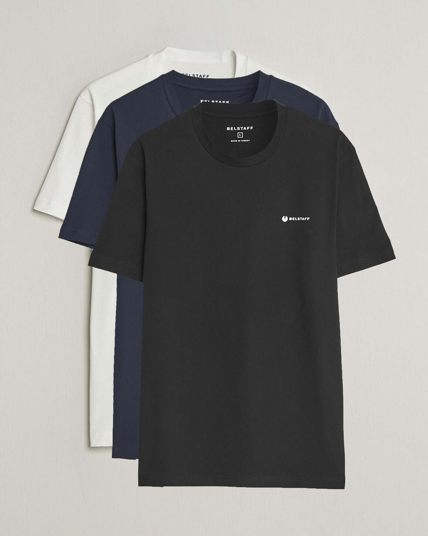 Mies | T-paidat | Belstaff | 3-Pack Squad Crew Neck T-Shirt Black/Dark Ink/White