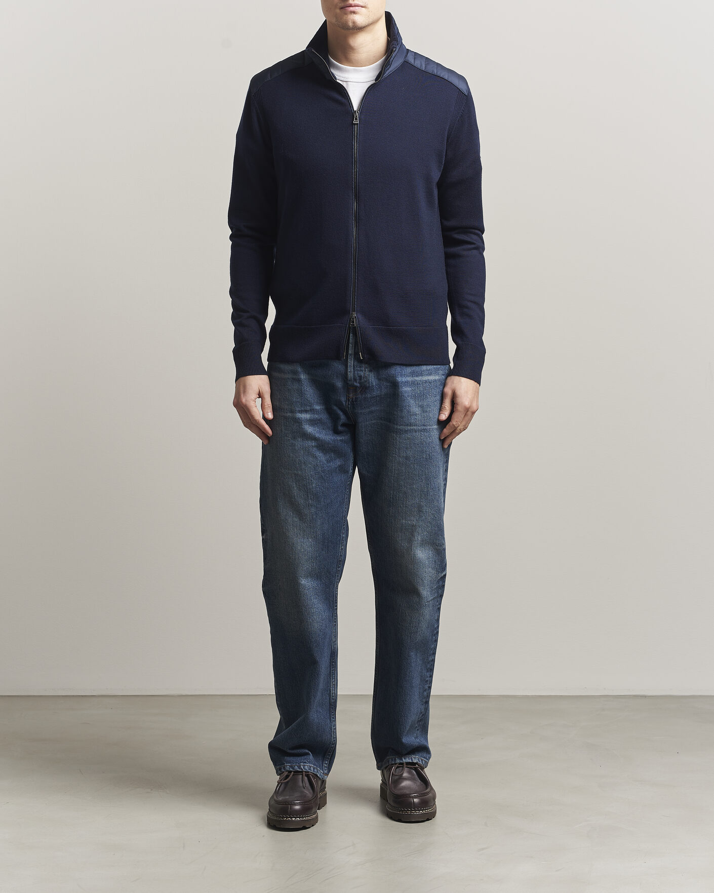 Mies | Puserot | Belstaff | Kelby Knitted Full Zip Dark Ink