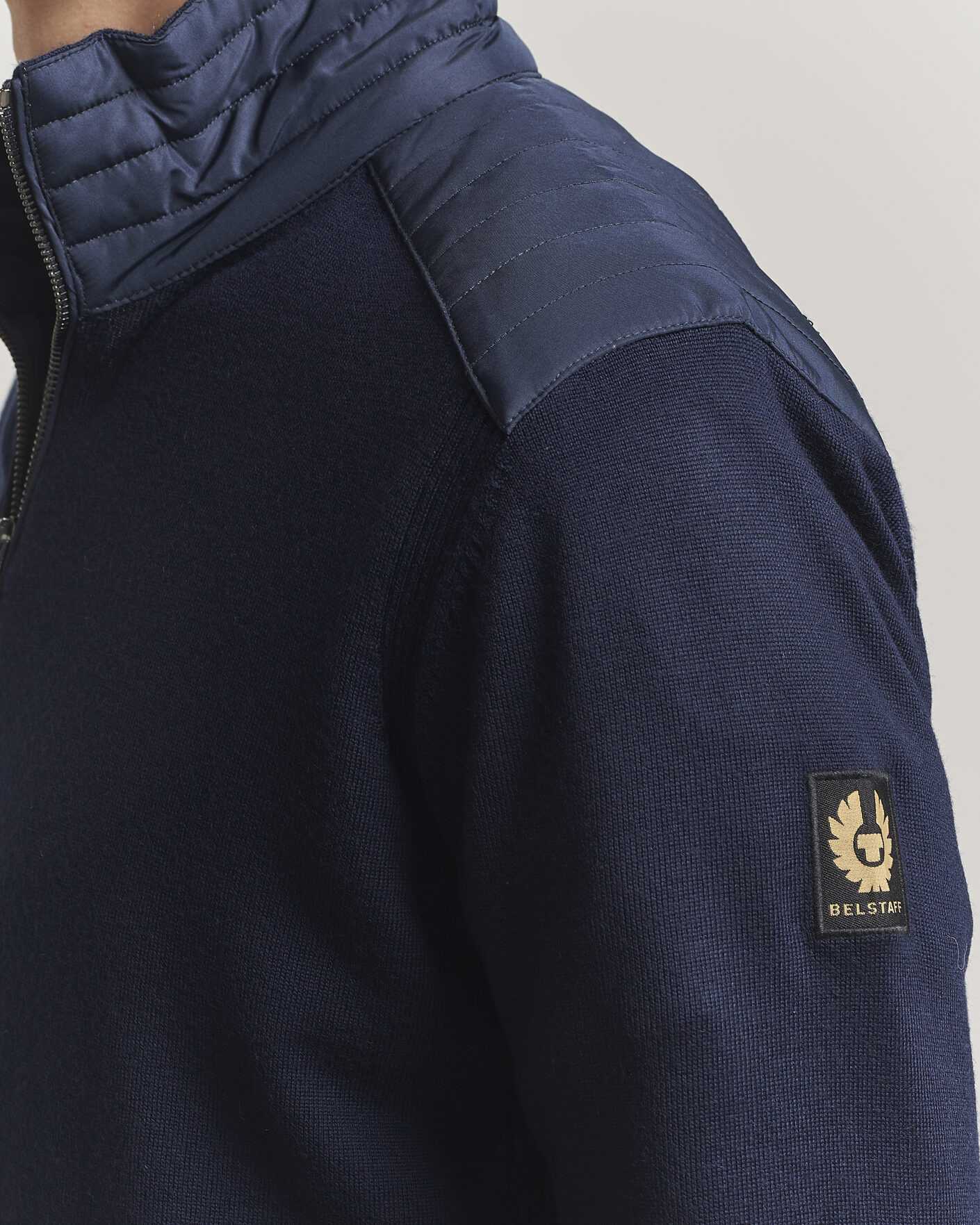 Mies | Puserot | Belstaff | Kelby Knitted Full Zip Dark Ink