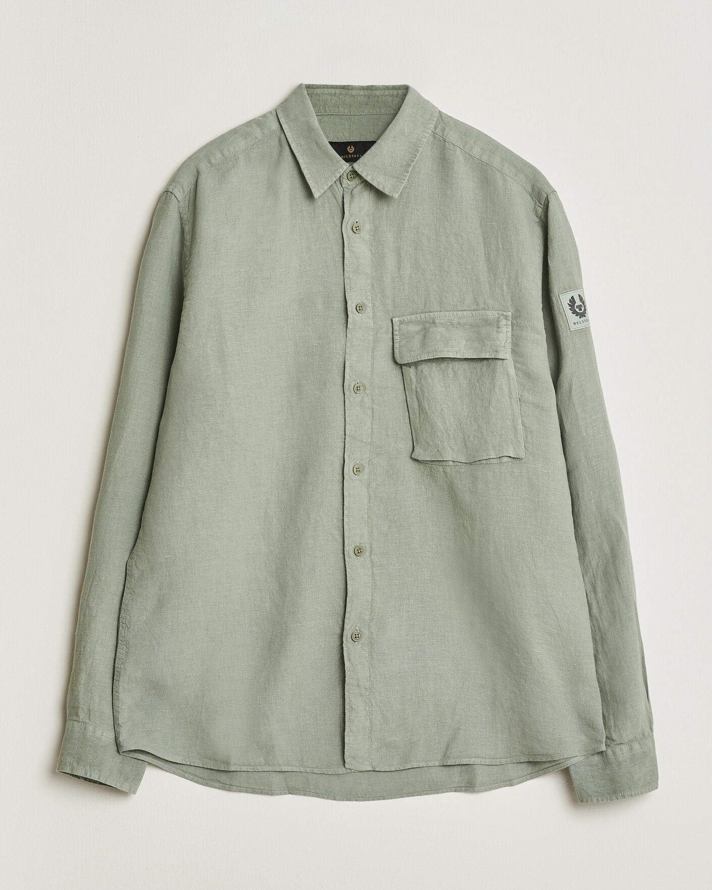 Mies | Kauluspaidat | Belstaff | Scale Linen Shirt Lichen