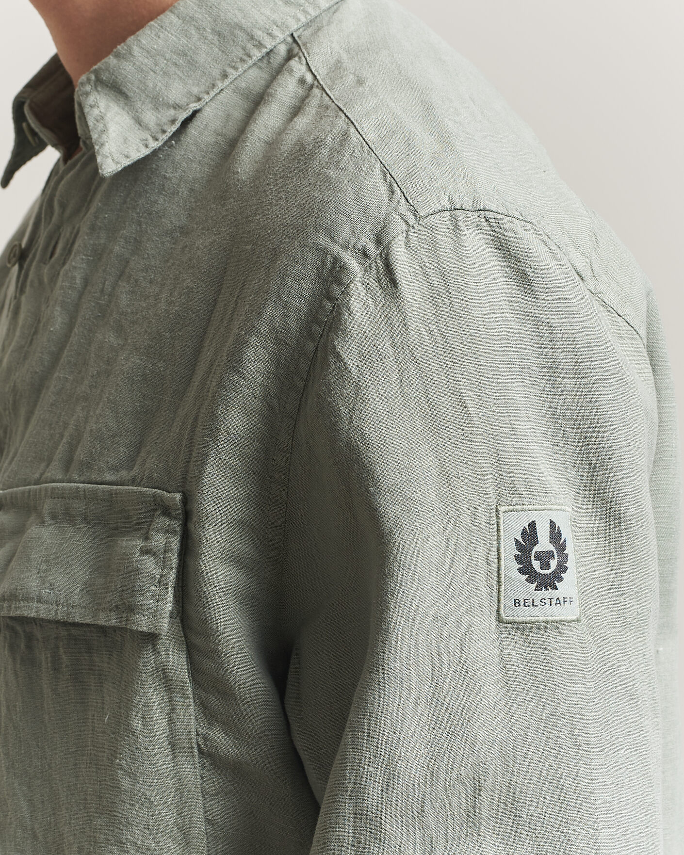 Mies | Kauluspaidat | Belstaff | Scale Linen Shirt Lichen