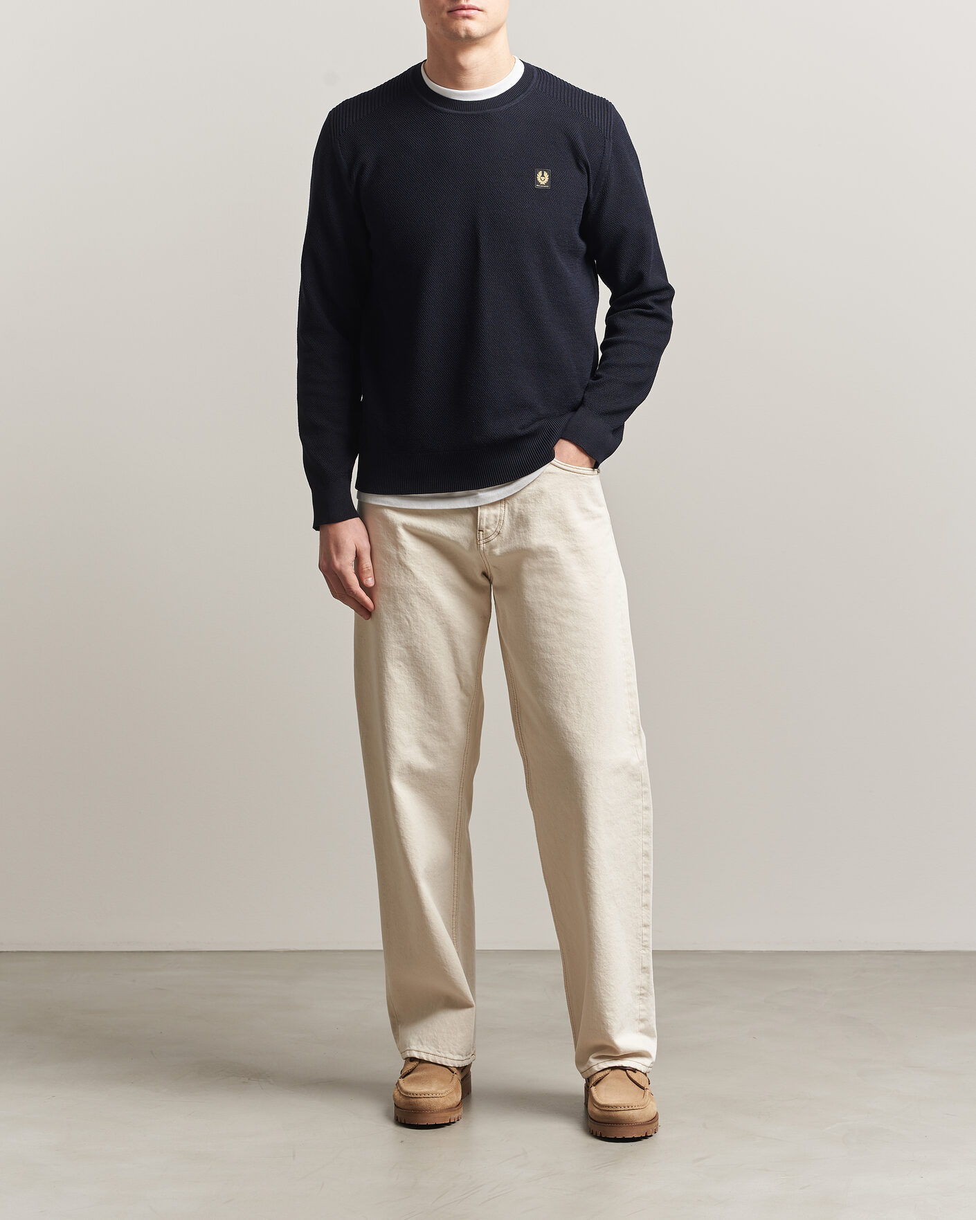 Mies | Puserot | Belstaff | Coast Knitted Crew Neck Dark Ink