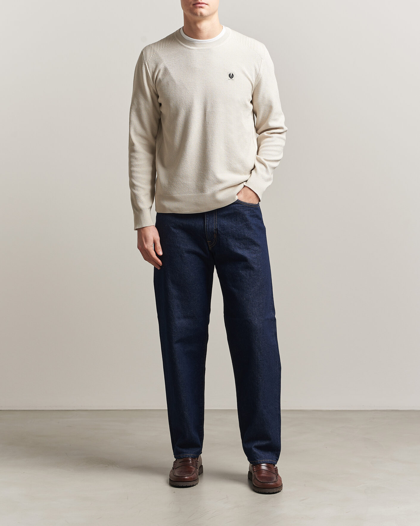 Mies | Puserot | Belstaff | Coast Knitted Crew Neck Silver Birch
