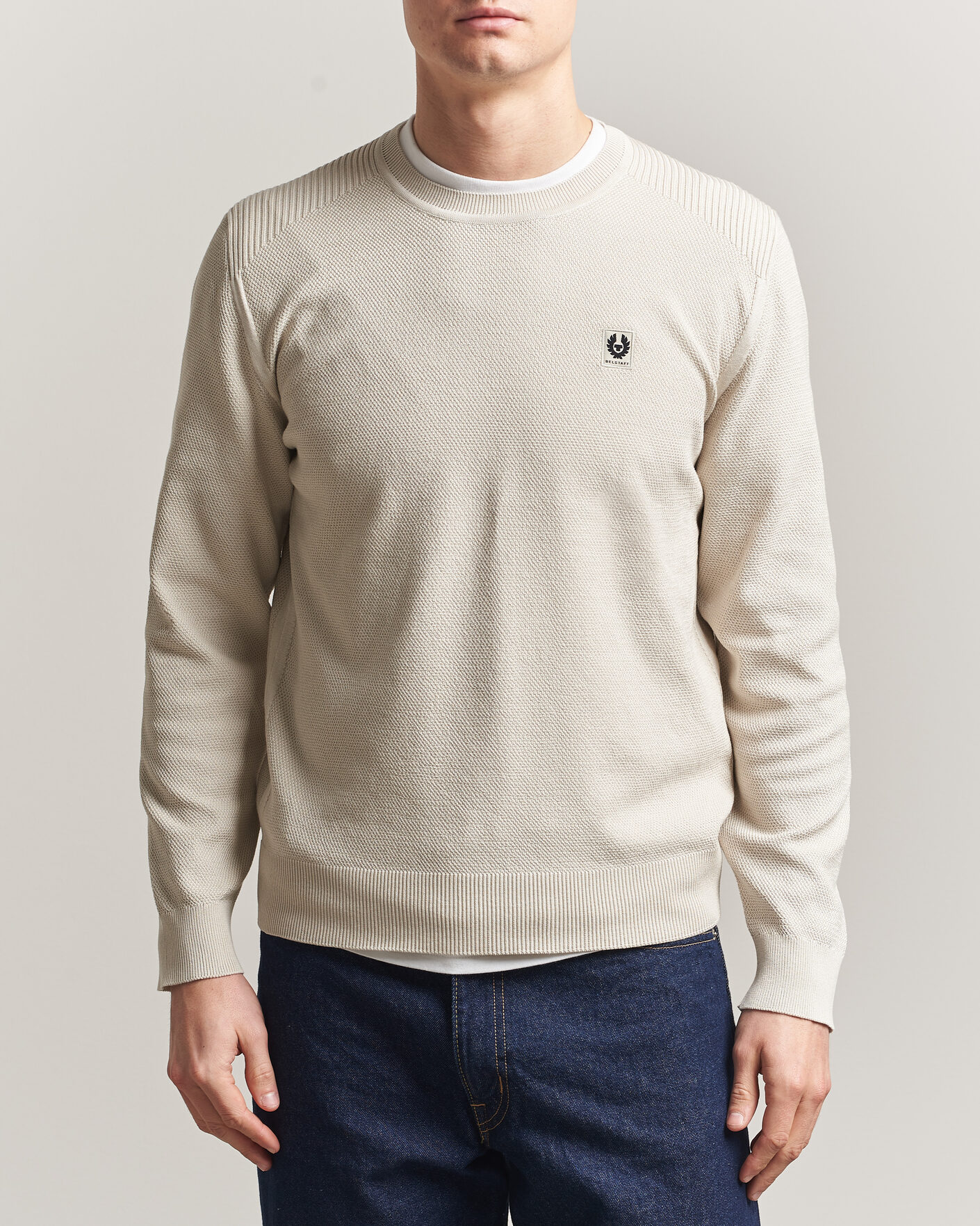 Mies | Puserot | Belstaff | Coast Knitted Crew Neck Silver Birch