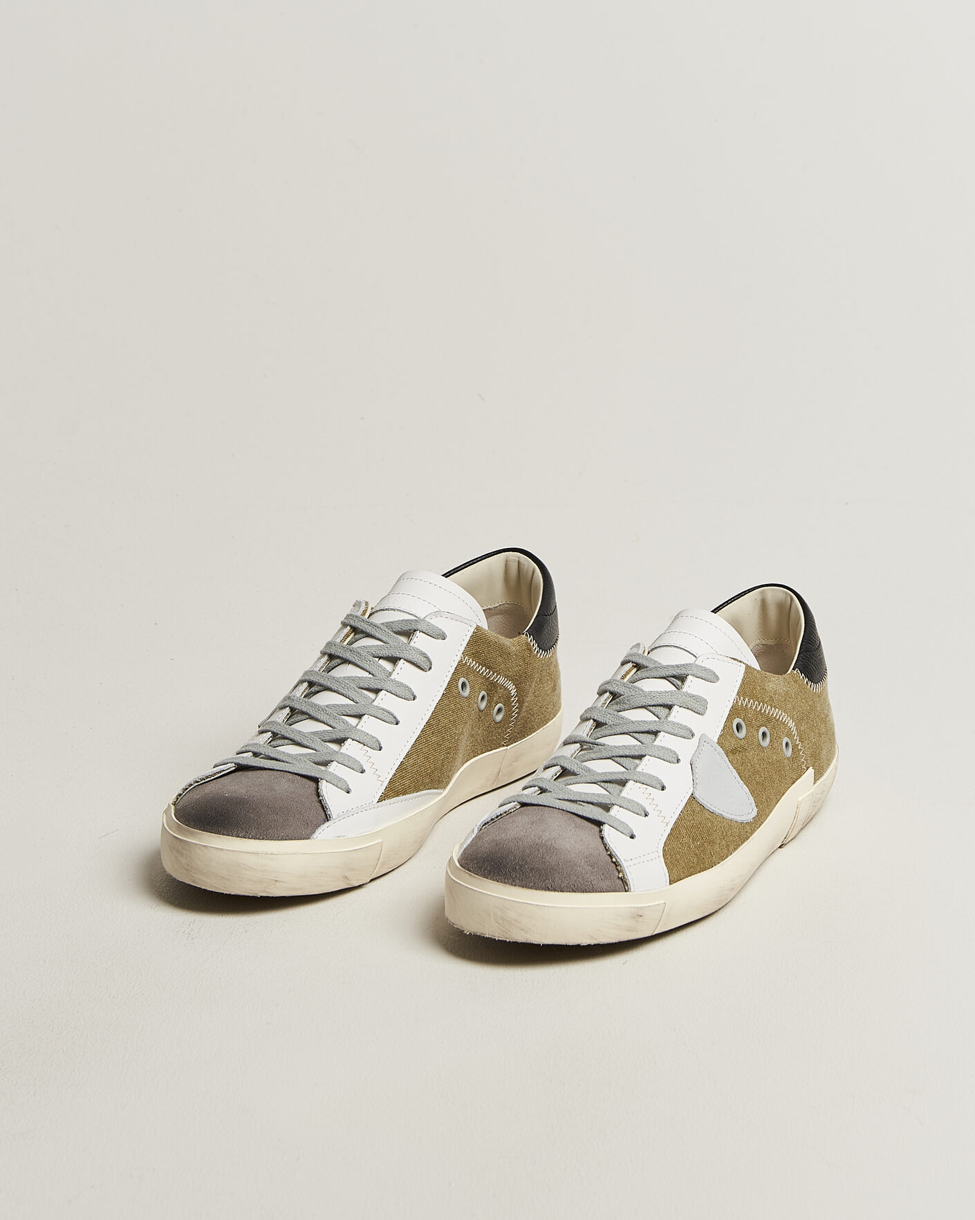Mies | Tennarit | Philippe Model | PRSX Low Top Canvas Mix Sneaker Grey/Military