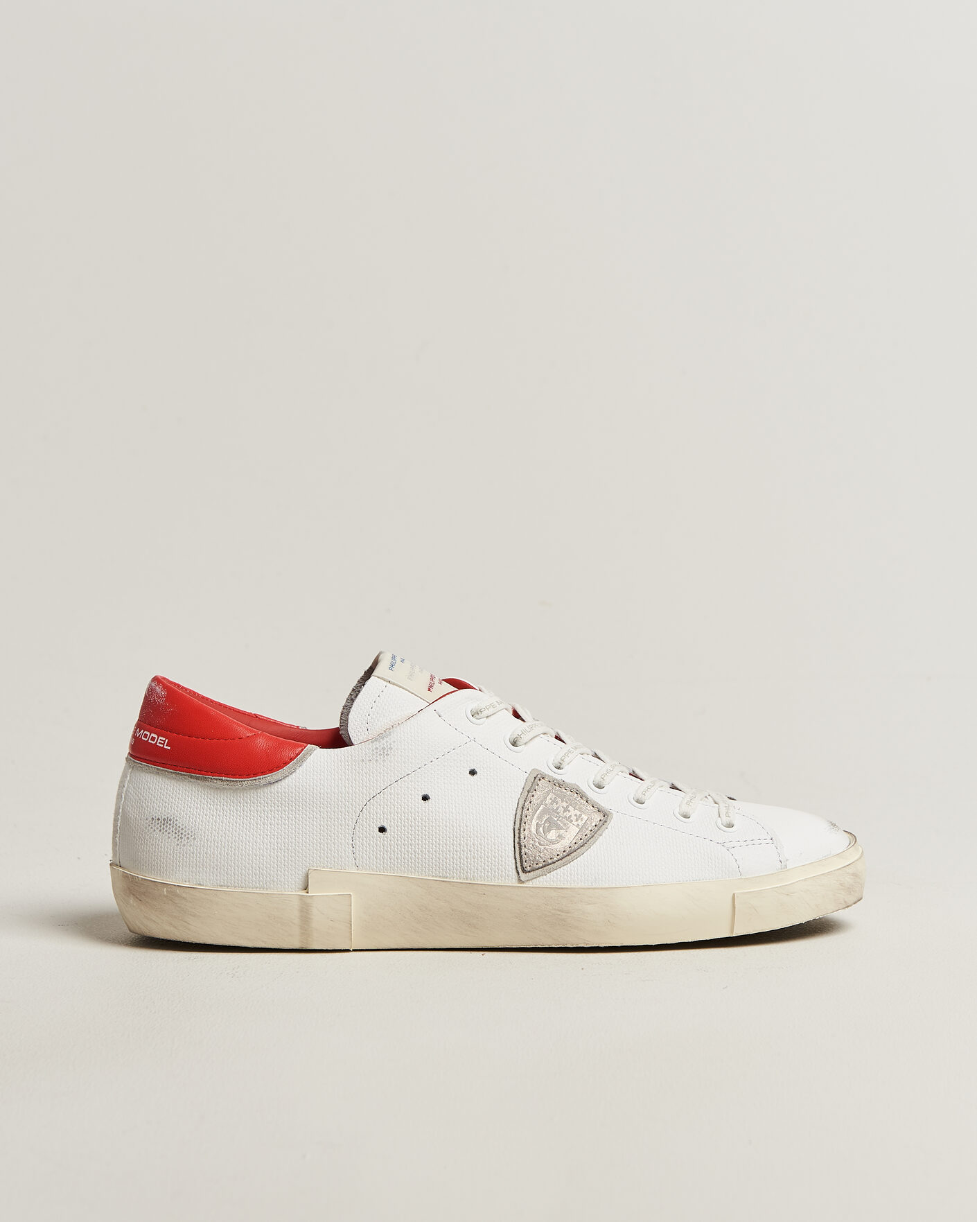 Mies | Tennarit | Philippe Model | PRSX Low Top Canvas Mix Sneaker White/Red