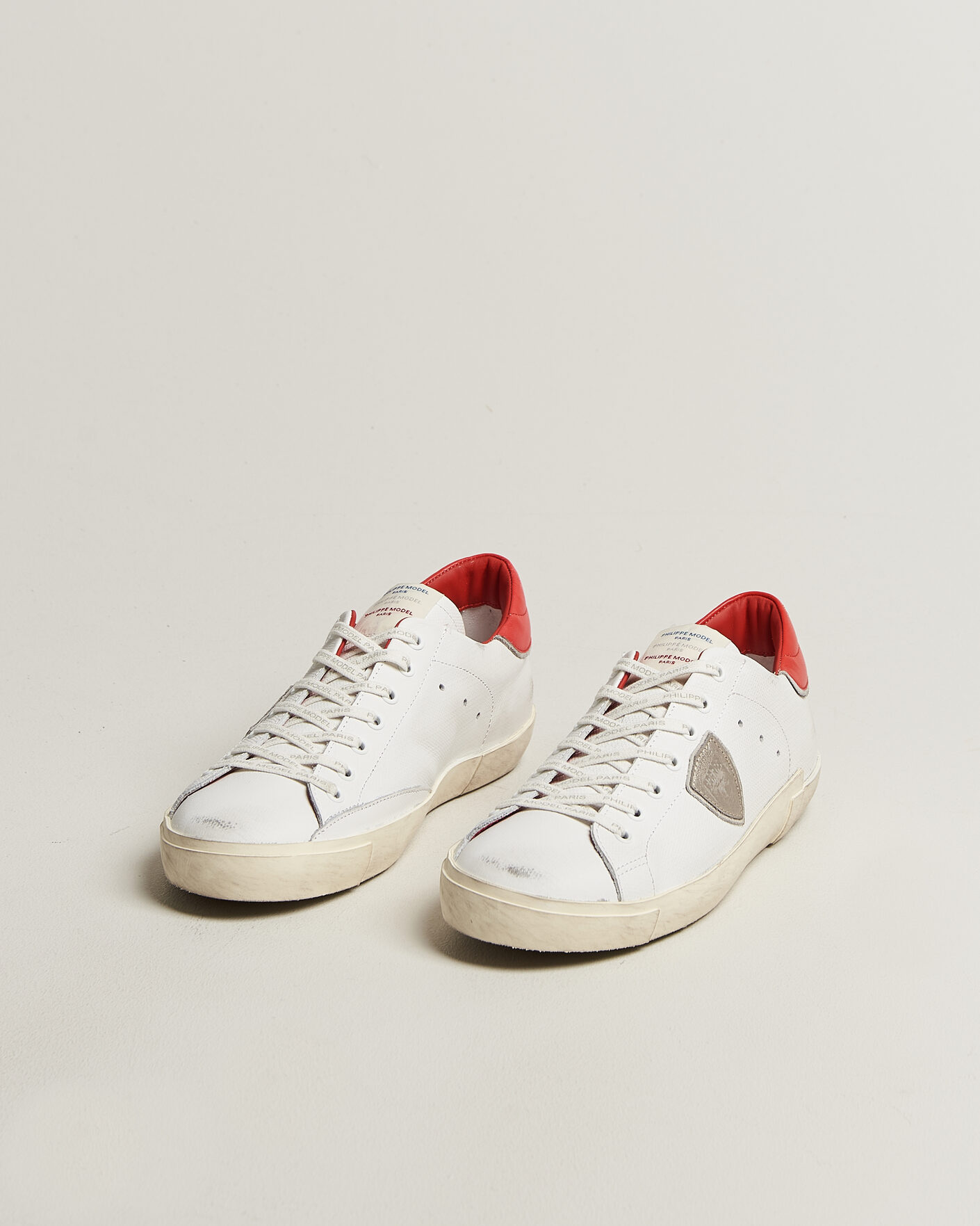 Mies | Tennarit | Philippe Model | PRSX Low Top Canvas Mix Sneaker White/Red