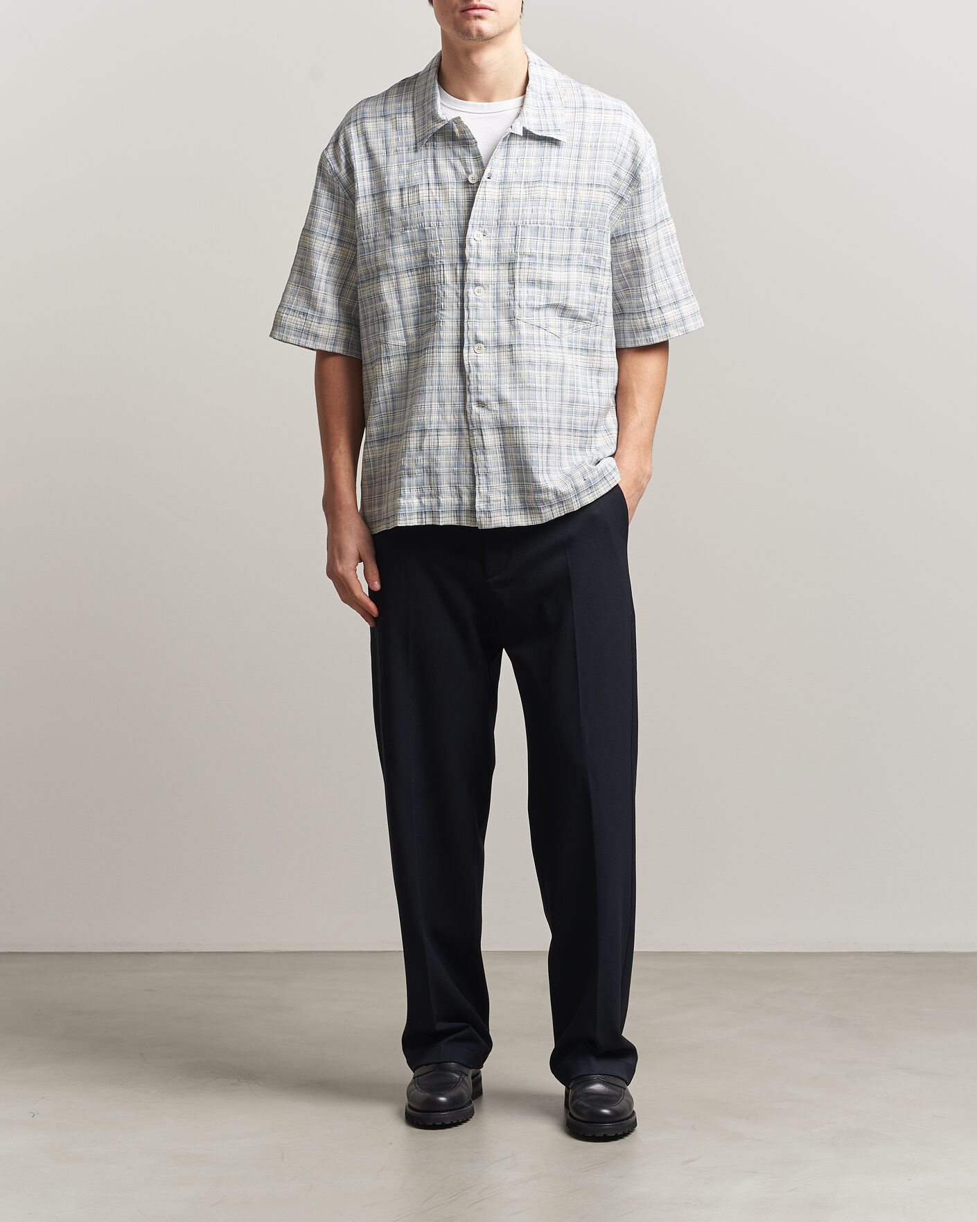 Mies | Kauluspaidat | Sunflower | Adam Short Sleeve Shirt Light Blue Check