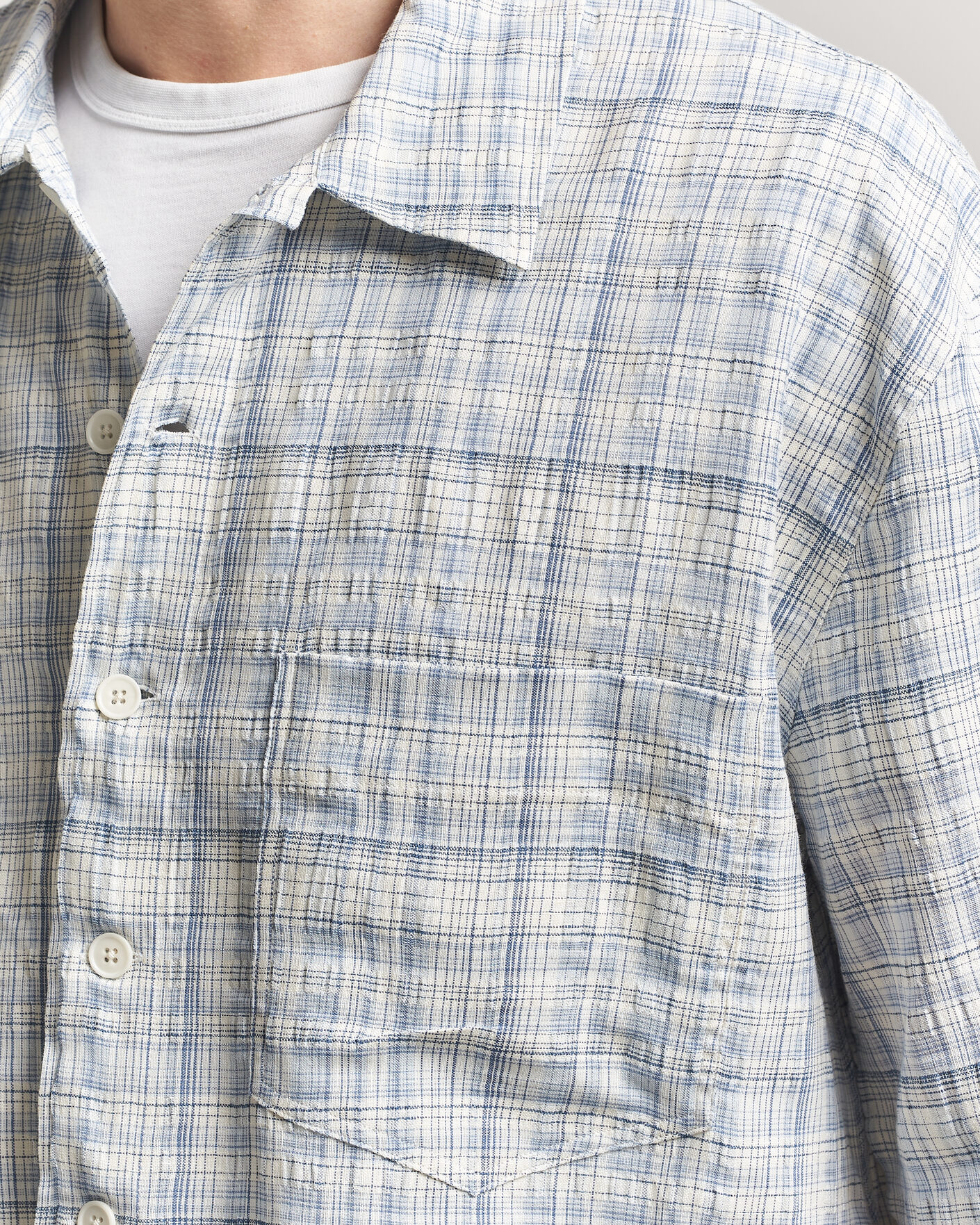 Mies | Kauluspaidat | Sunflower | Adam Short Sleeve Shirt Light Blue Check