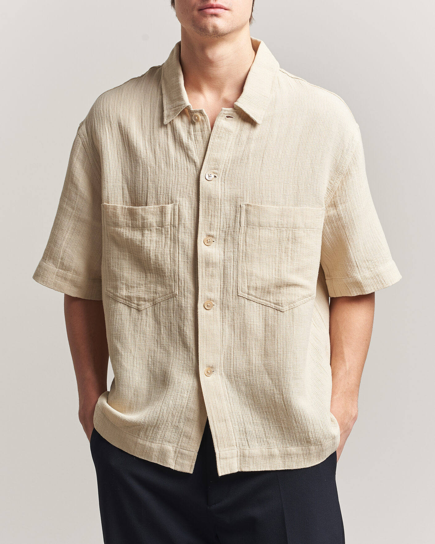 Mies | Kauluspaidat | Sunflower | Adam Short Sleeve Shirt Off White