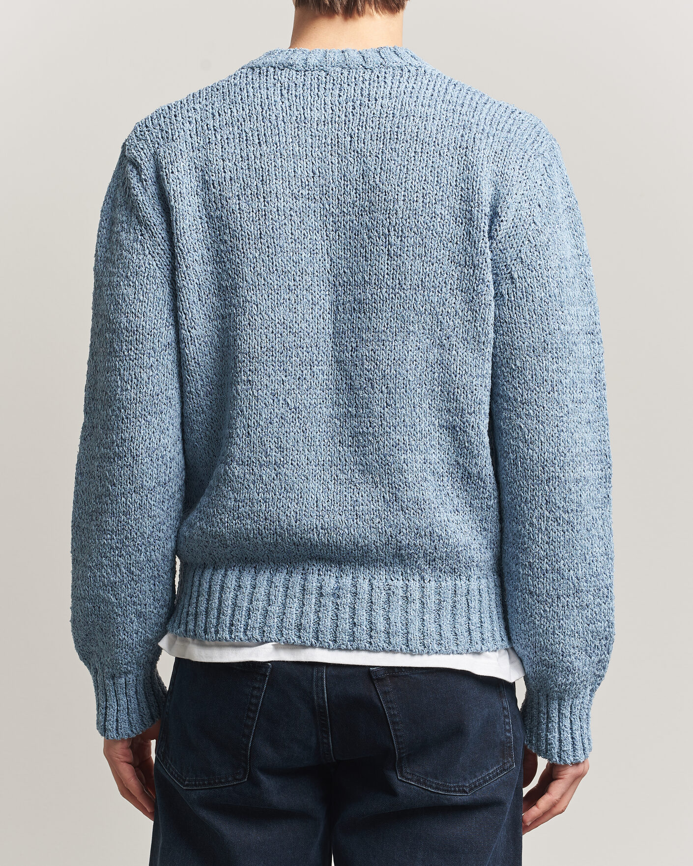 Mies | Puserot | Sunflower | Frederik Cotton Blend Sweater Light Blue