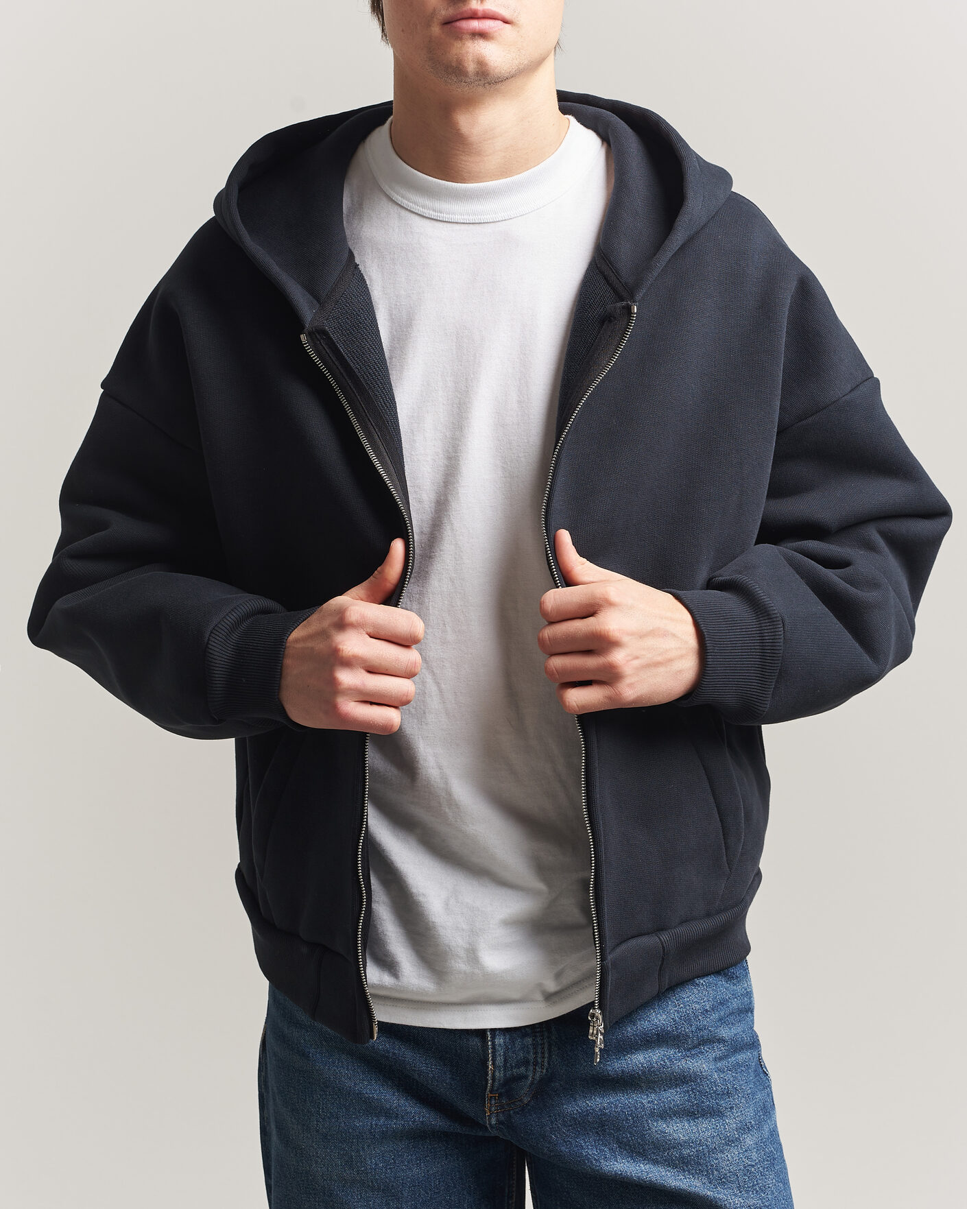 Mies | Puserot | Sunflower | Hooded Sweat Jacket Black