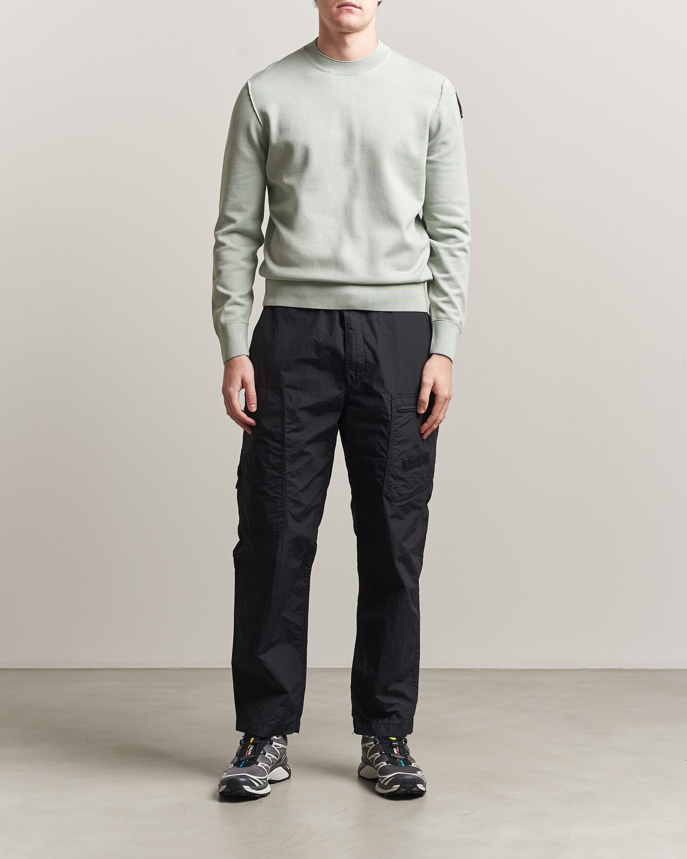 Mies | Puserot | Parajumpers | Basic Braw Knitted Sweater Fresh Grey