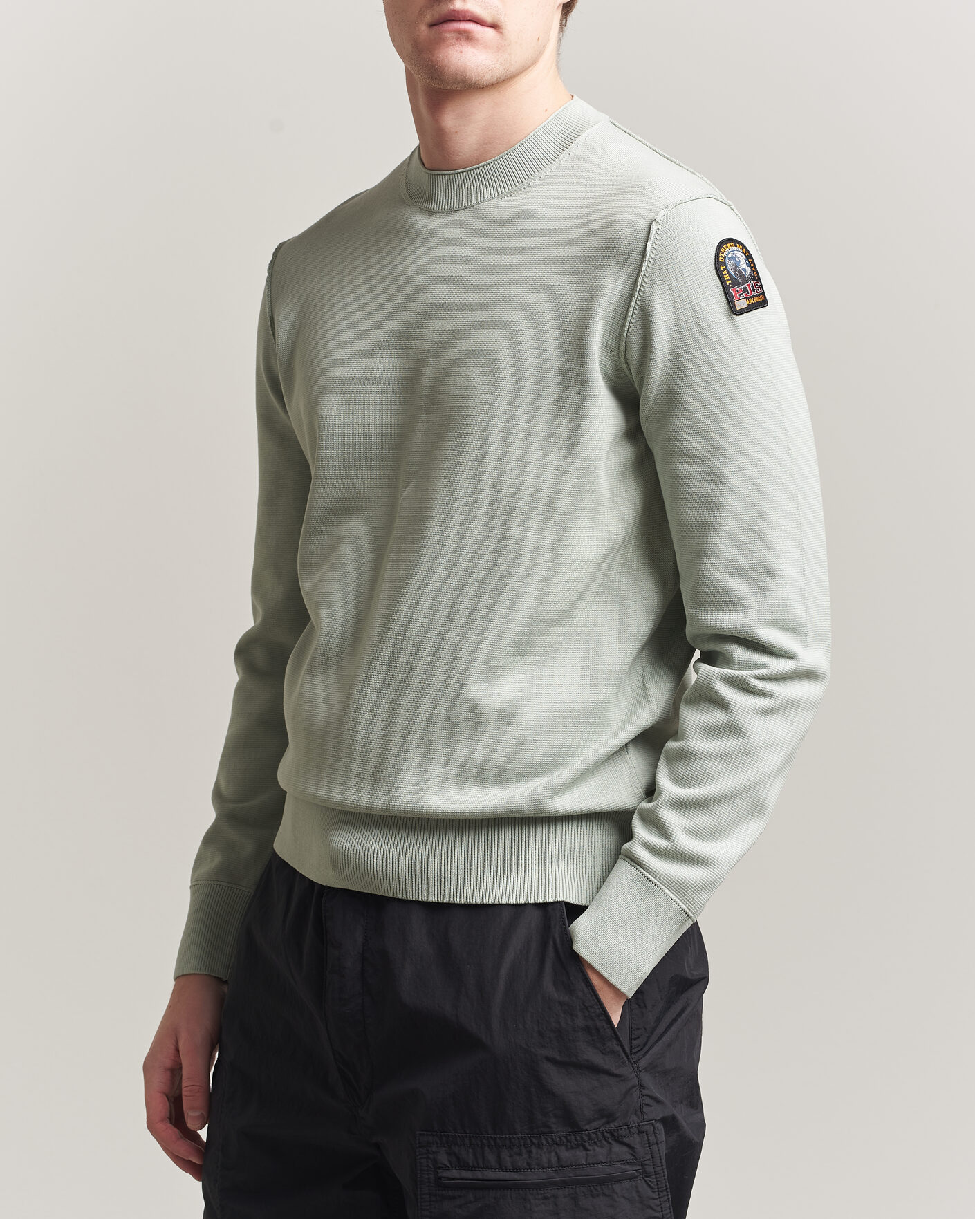 Mies | Puserot | Parajumpers | Basic Braw Knitted Sweater Fresh Grey