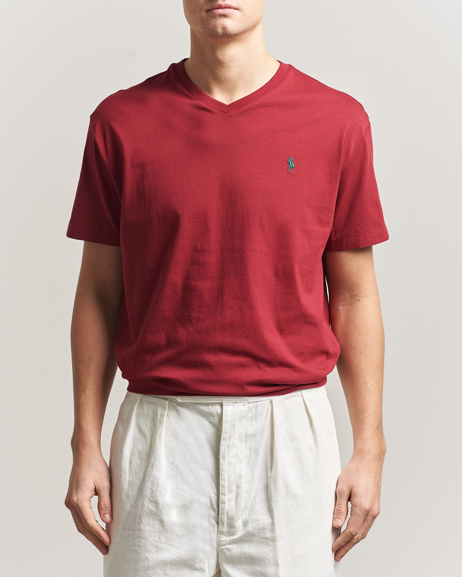 Mies | T-paidat | Polo Ralph Lauren | V-Neck T-Shirt Heritage Red