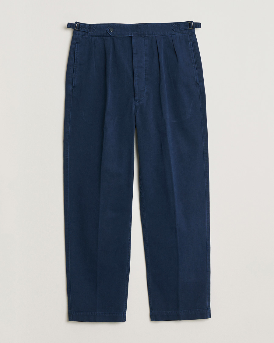 Mies | Housut | Polo Ralph Lauren | Pleated Cotton Twill Chinos Dark Cobalt