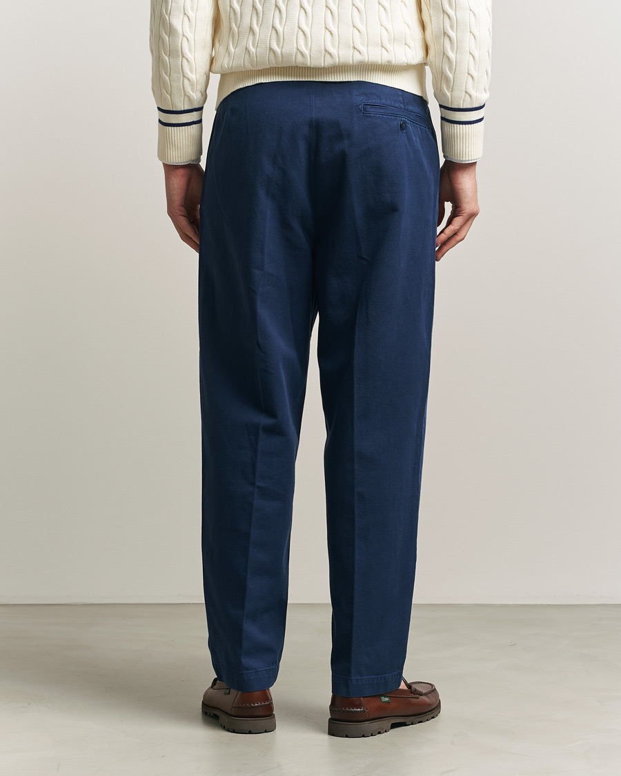 Mies | Housut | Polo Ralph Lauren | Pleated Cotton Twill Chinos Dark Cobalt