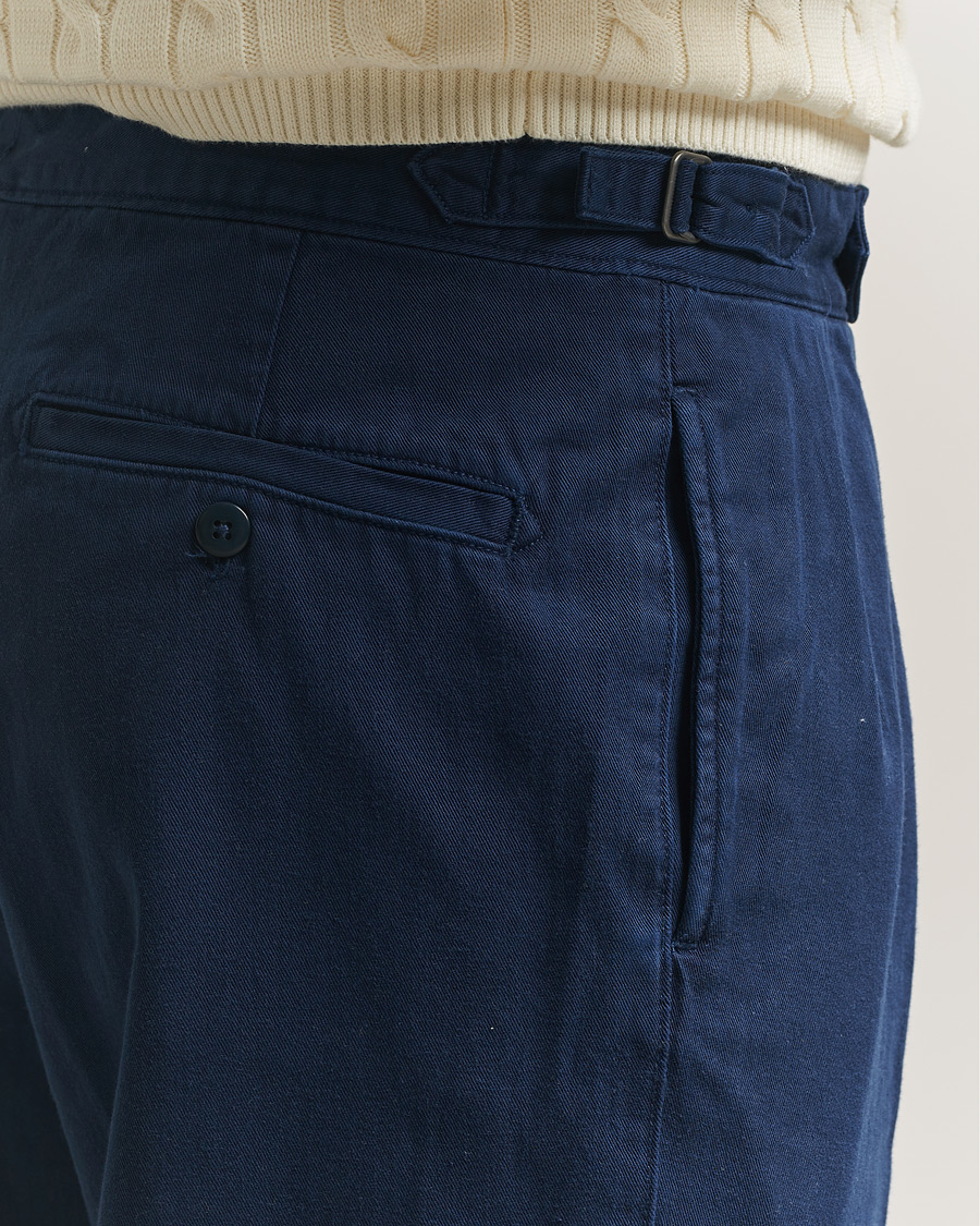 Mies | Housut | Polo Ralph Lauren | Pleated Cotton Twill Chinos Dark Cobalt