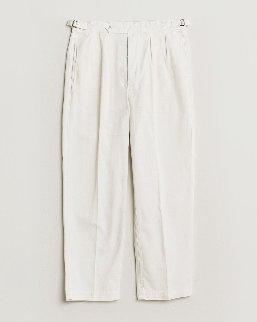 Mies | Housut | Polo Ralph Lauren | Pleated Cotton Twill Chinos Deckwash White