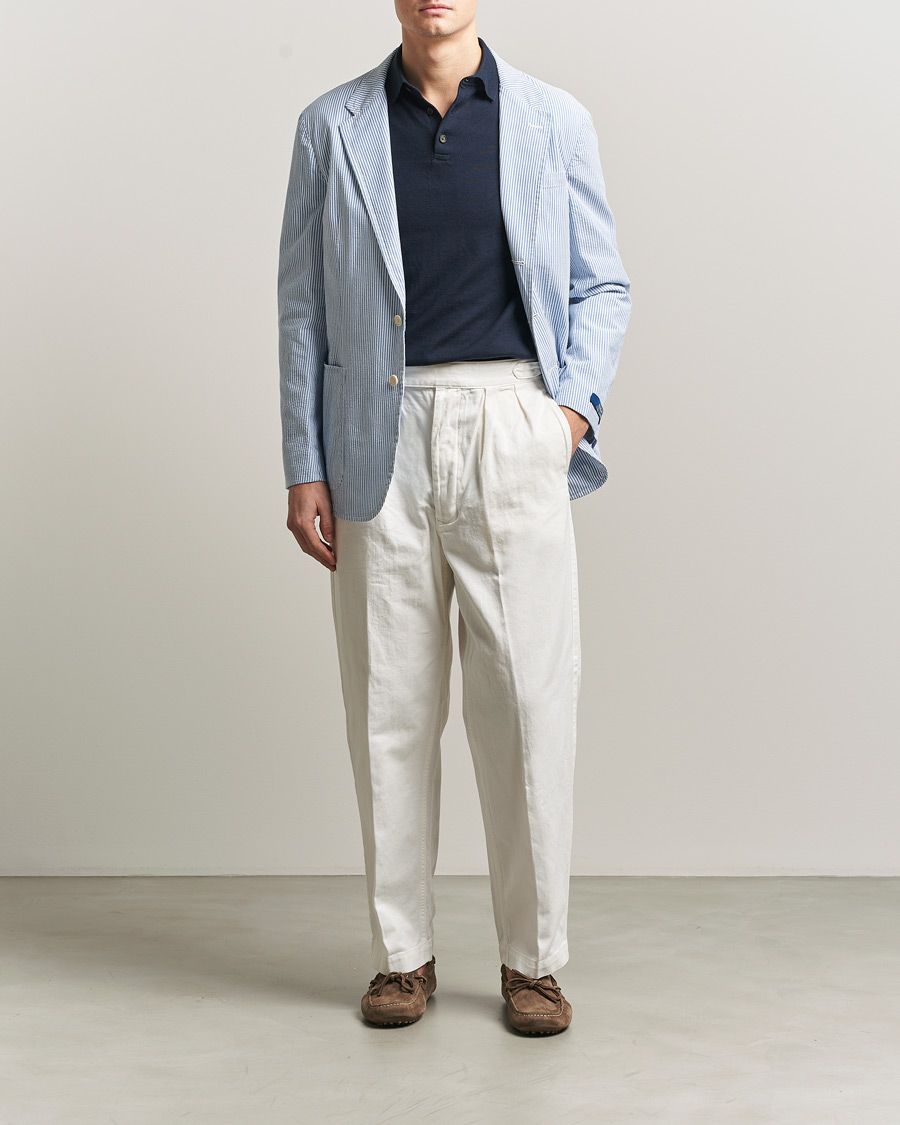Mies | Housut | Polo Ralph Lauren | Pleated Cotton Twill Chinos Deckwash White
