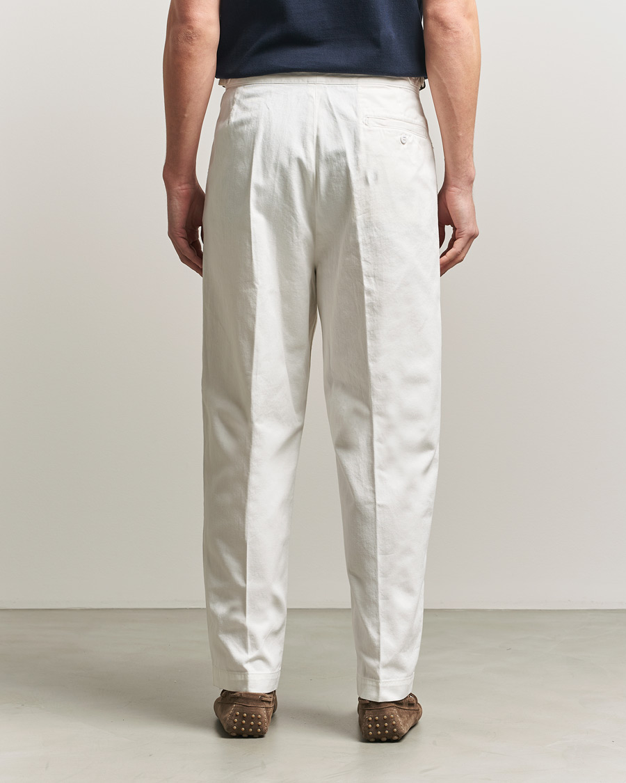 Mies | Housut | Polo Ralph Lauren | Pleated Cotton Twill Chinos Deckwash White