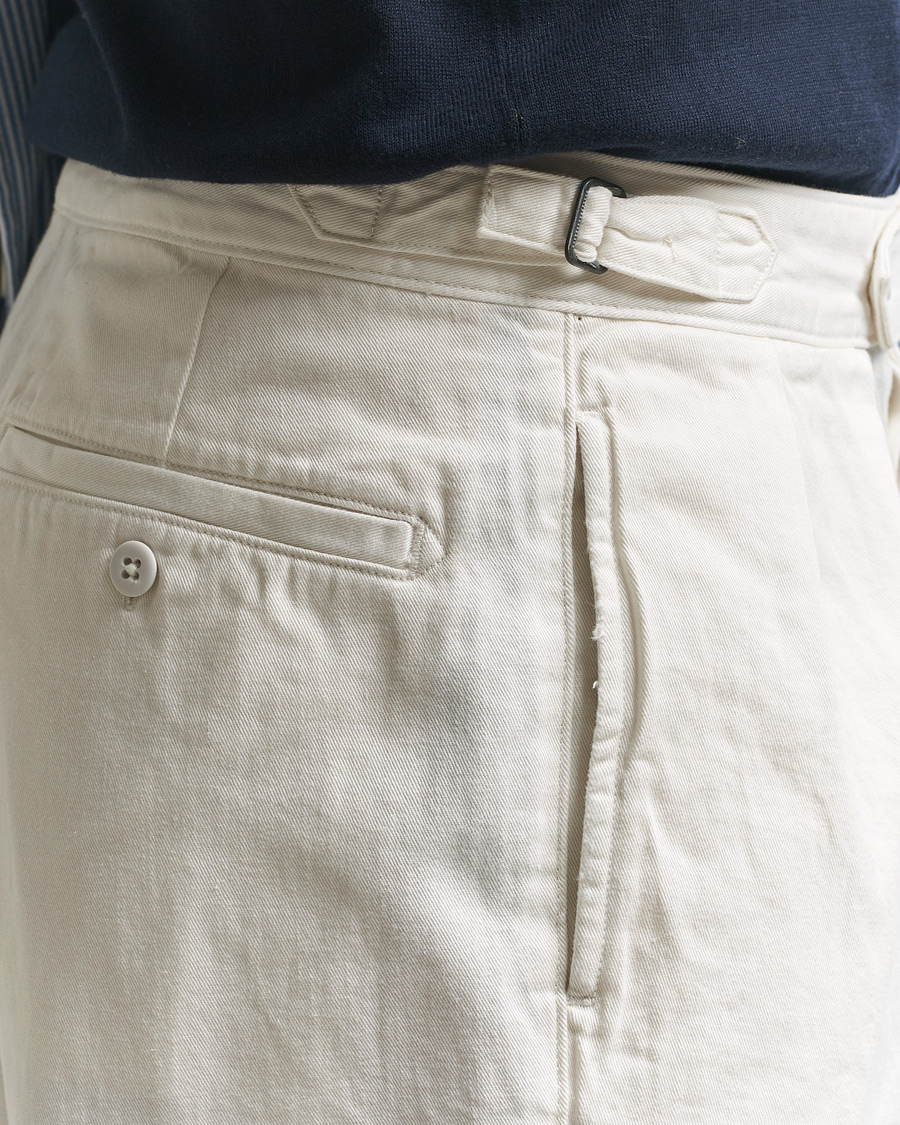 Mies | Housut | Polo Ralph Lauren | Pleated Cotton Twill Chinos Deckwash White