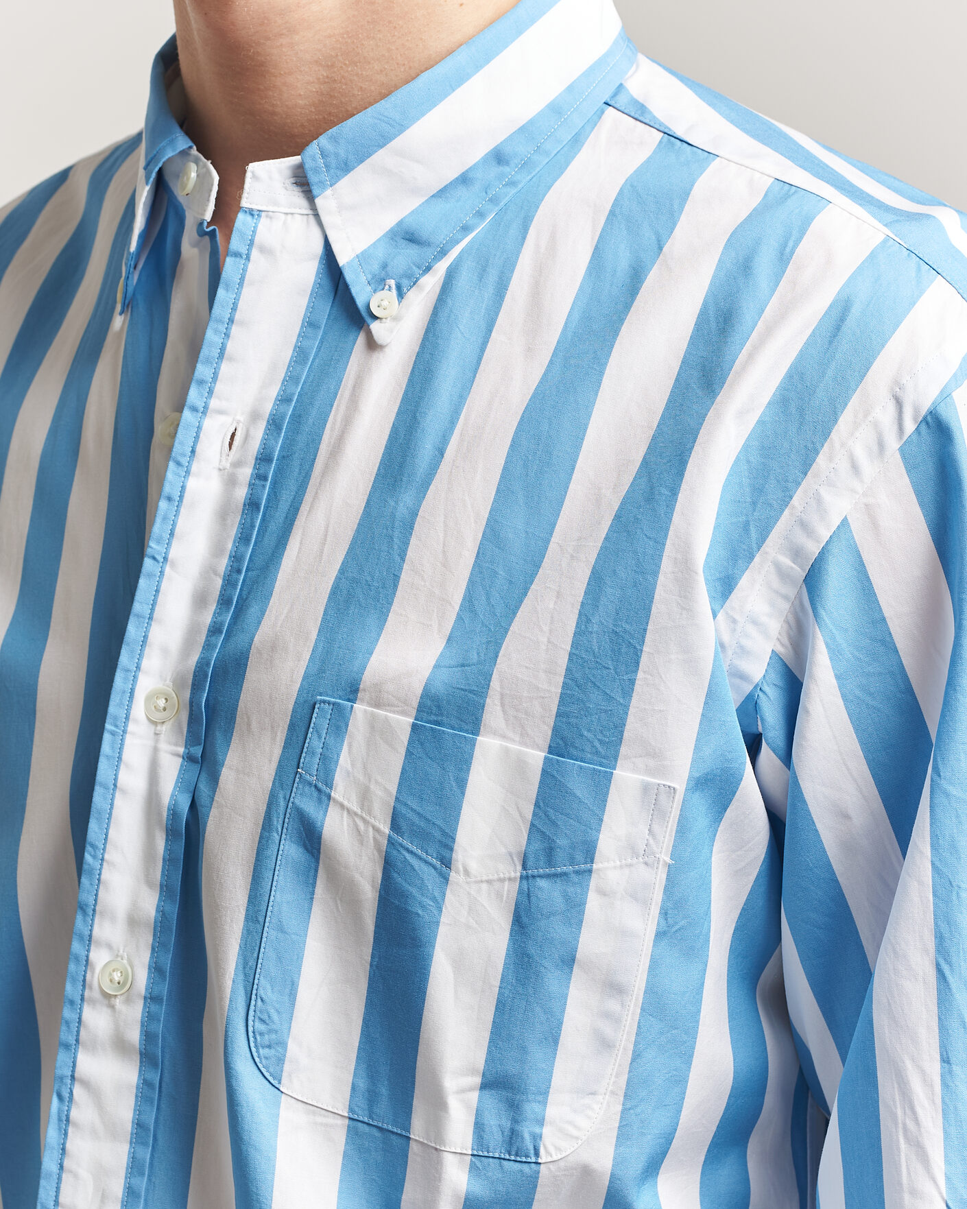 Mies | Kauluspaidat | Kamakura Shirts | Vintage Ivy Button Down Shirt Bold Blue Stripe