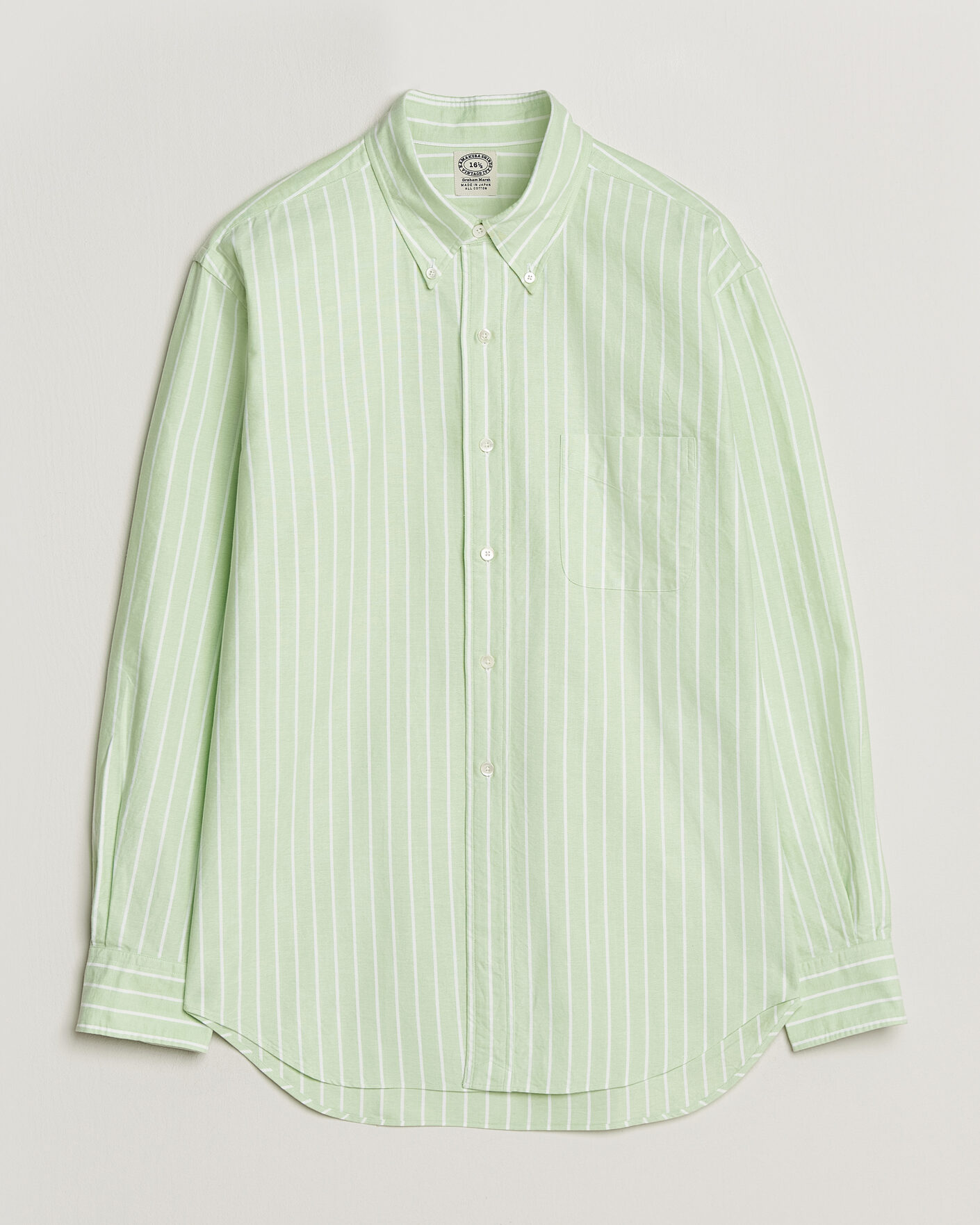 Mies | Kauluspaidat | Kamakura Shirts | Vintage Ivy Oxford BD Shirt Green Blazer Stripe
