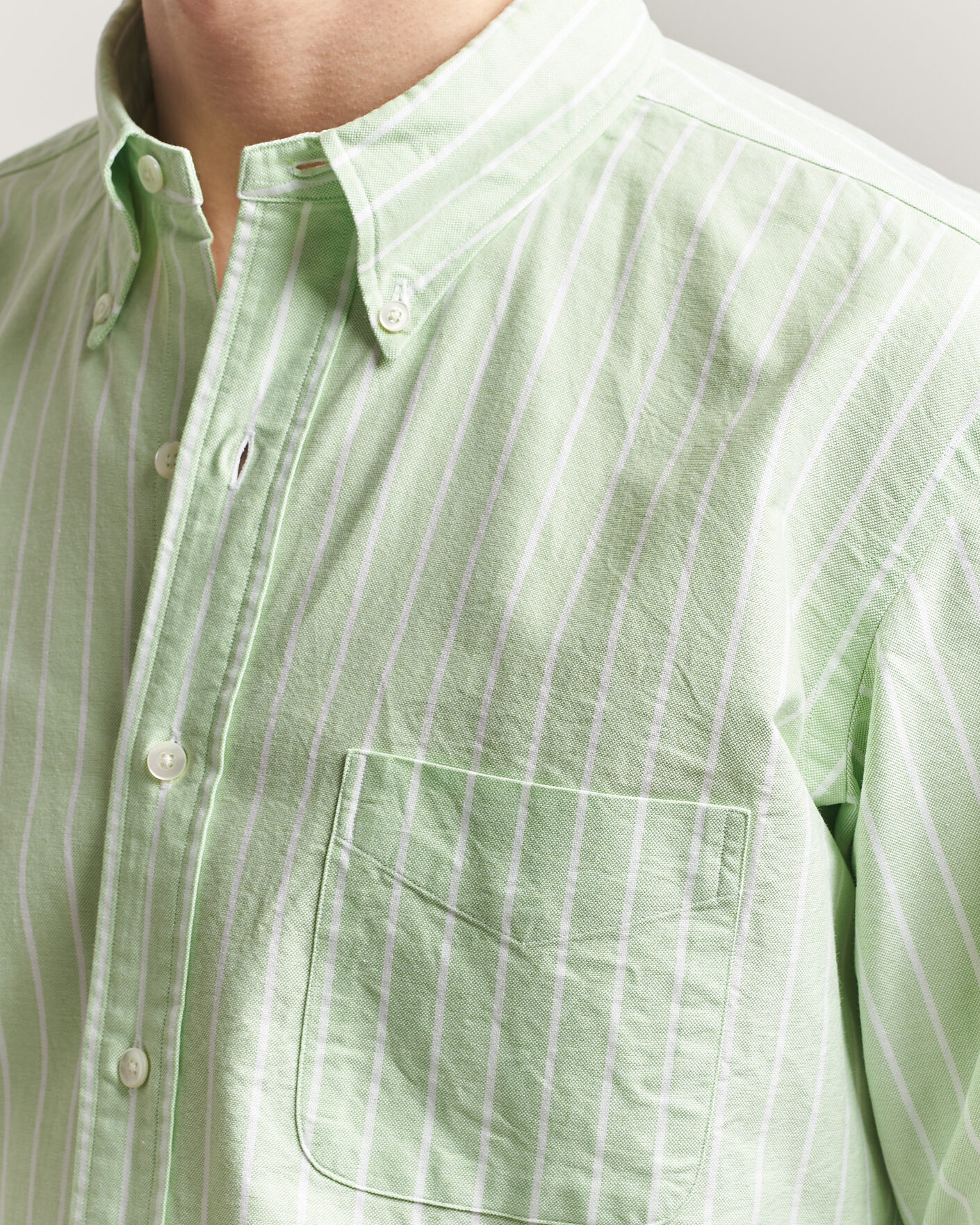 Mies | Kauluspaidat | Kamakura Shirts | Vintage Ivy Oxford BD Shirt Green Blazer Stripe
