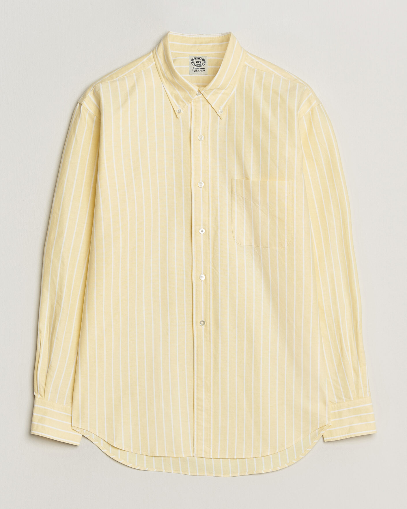 Mies | Kauluspaidat | Kamakura Shirts | Vintage Ivy Oxford BD Shirt Yellow Blazer Stripe