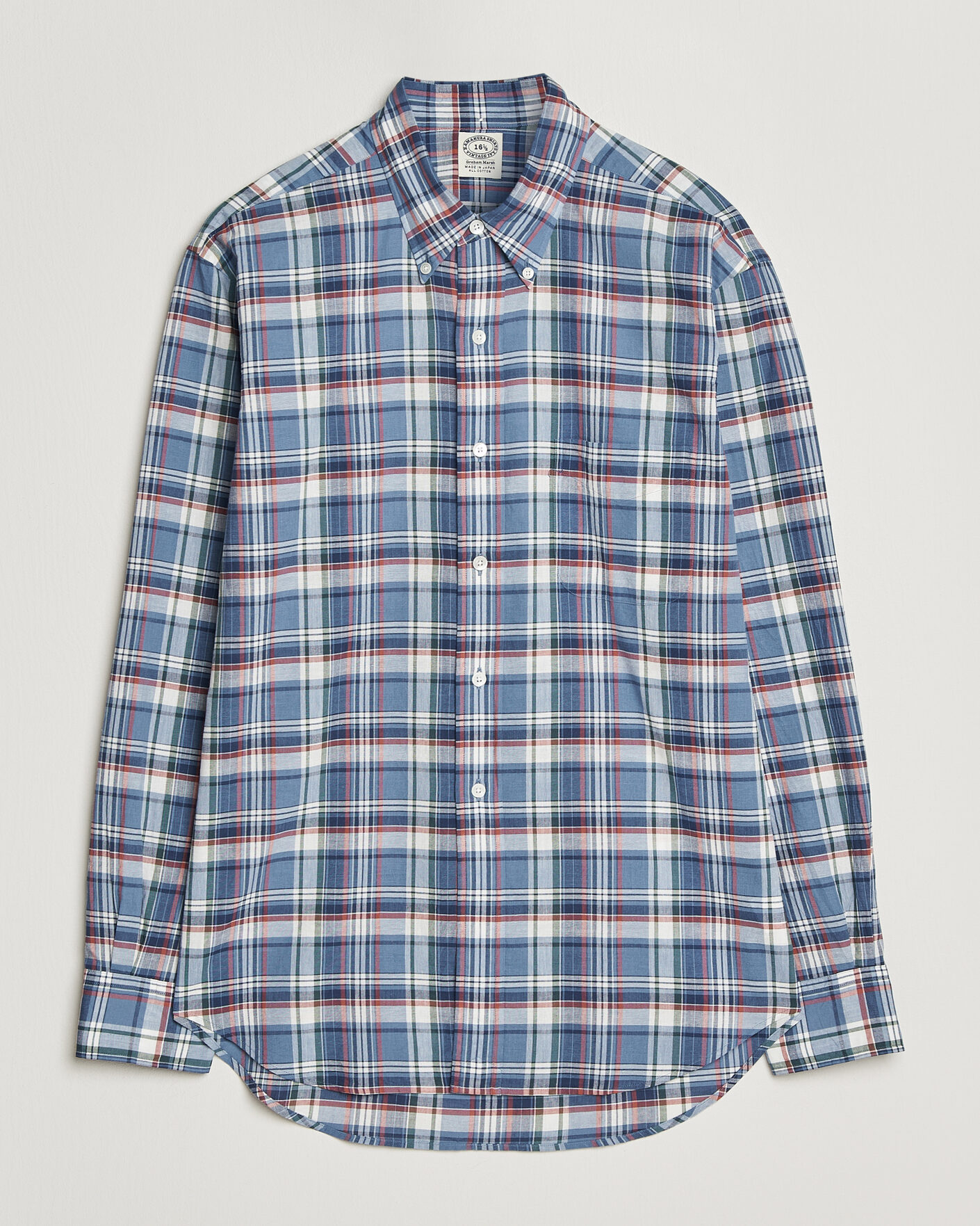 Mies | Kauluspaidat | Kamakura Shirts | Vintage Ivy Button Down Shirt Blue Madras