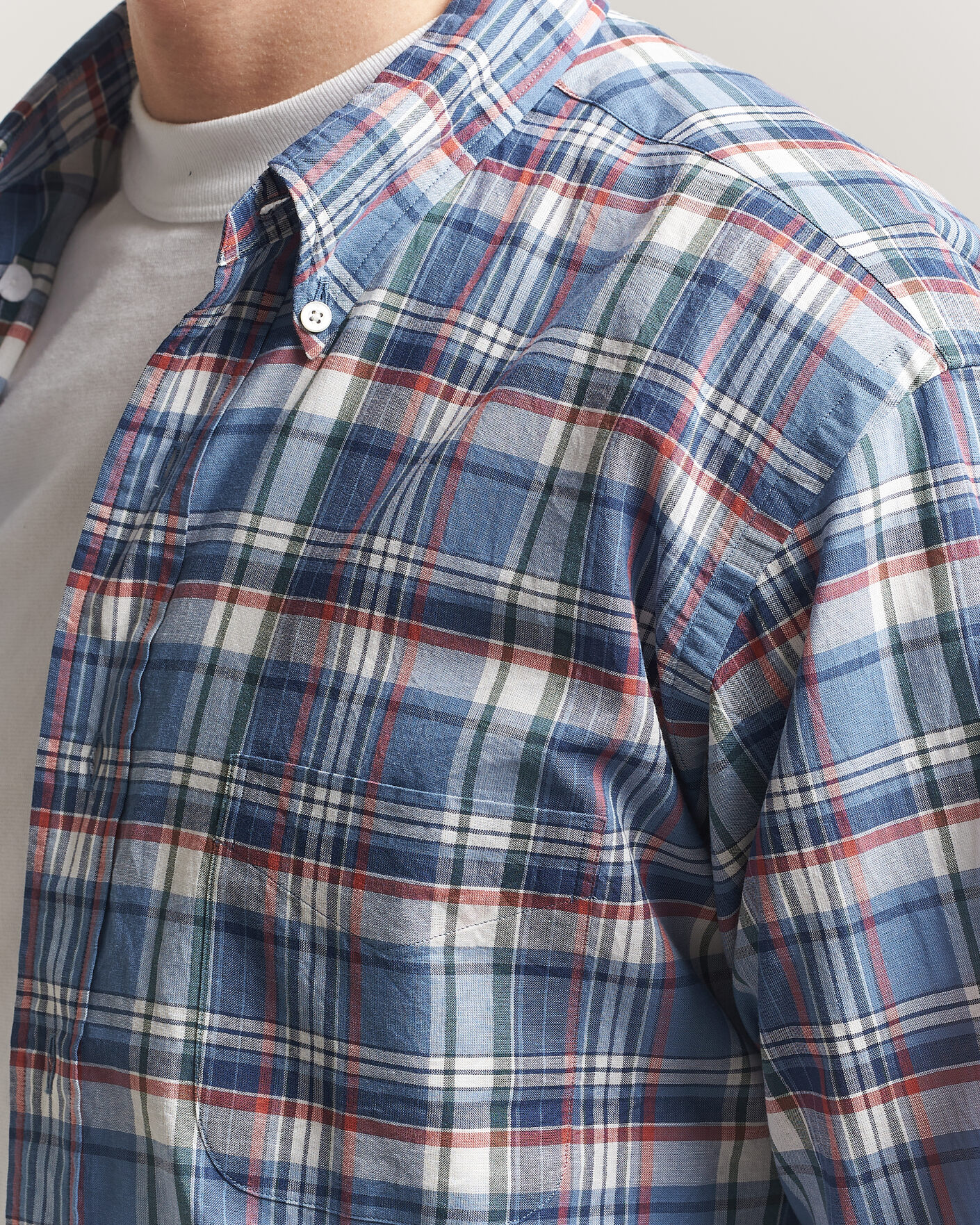 Mies | Kauluspaidat | Kamakura Shirts | Vintage Ivy Button Down Shirt Blue Madras