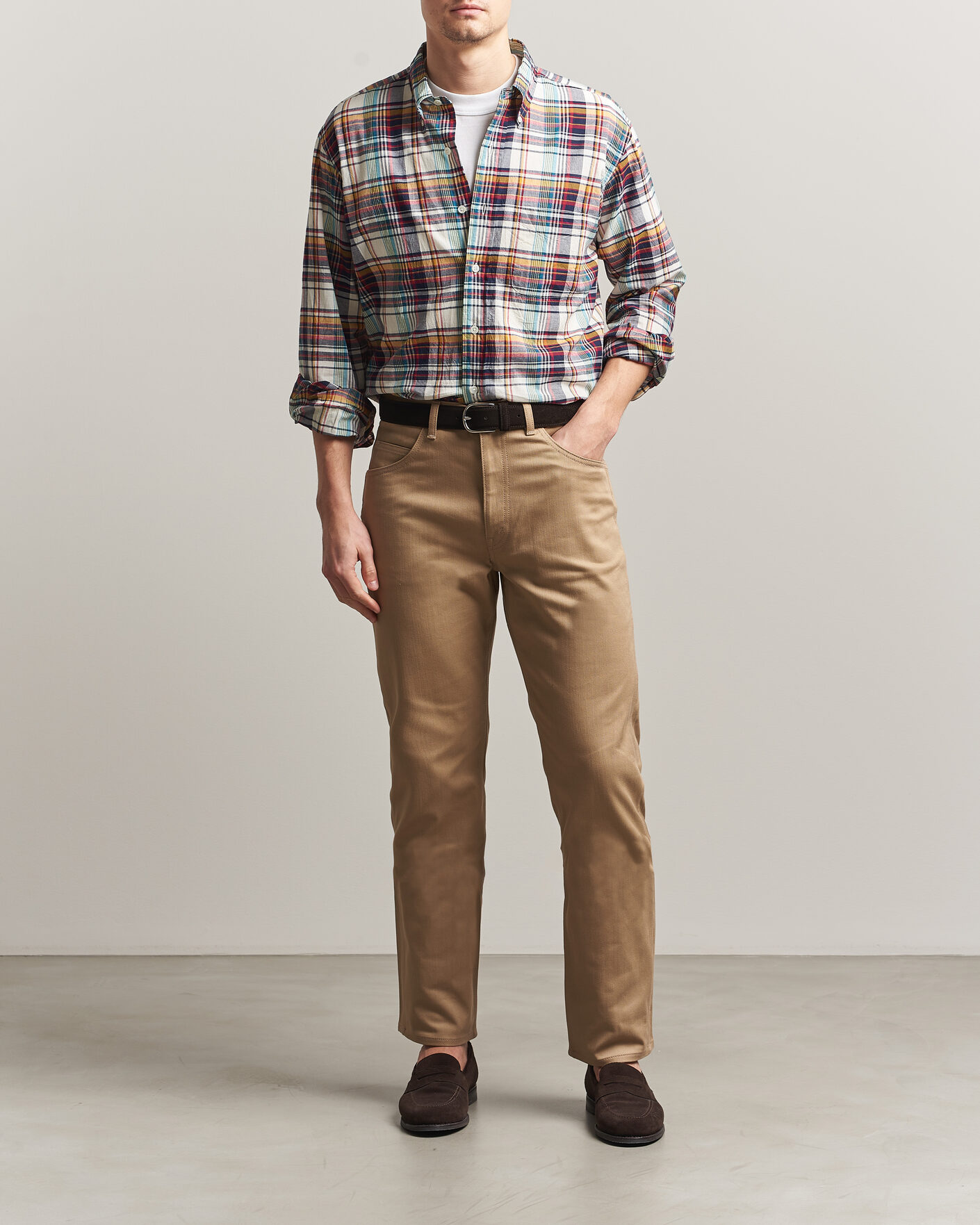 Mies | Kauluspaidat | Kamakura Shirts | Vintage Ivy Button Down Shirt Yellow Madras