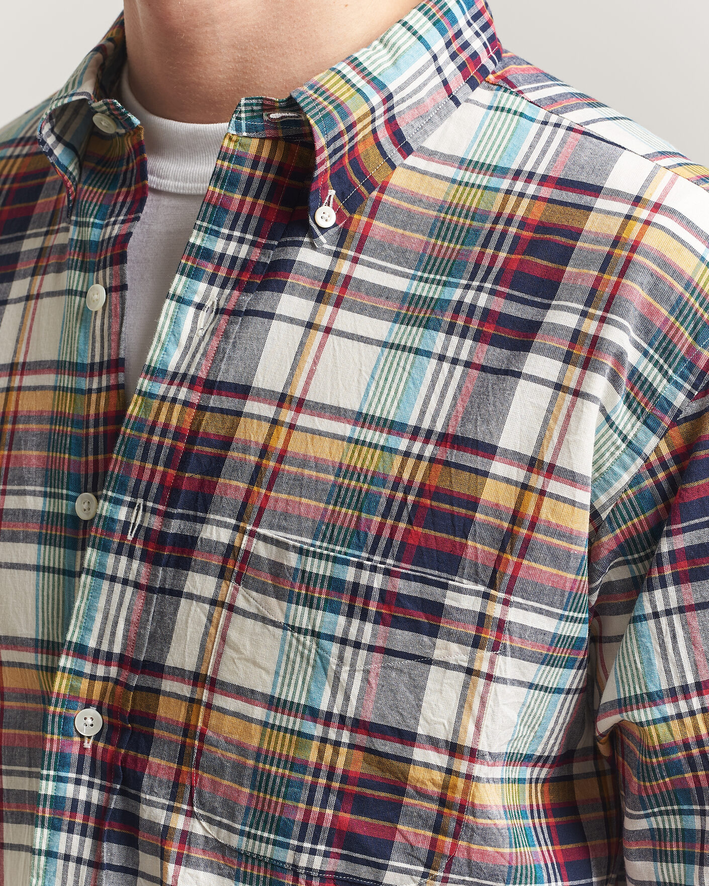Mies | Kauluspaidat | Kamakura Shirts | Vintage Ivy Button Down Shirt Yellow Madras