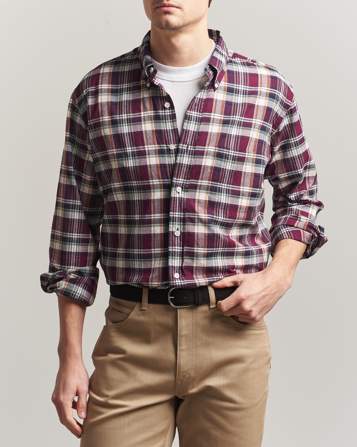 Mies | Kauluspaidat | Kamakura Shirts | Vintage Ivy Button Down Shirt Red Madras