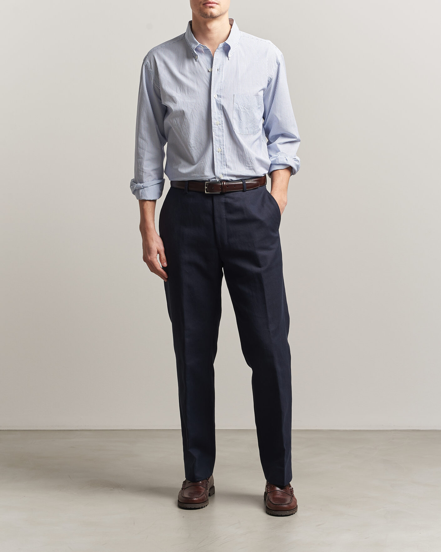 Mies | Kauluspaidat | Kamakura Shirts | Vintage Ivy Button Down Shirt Blue Check