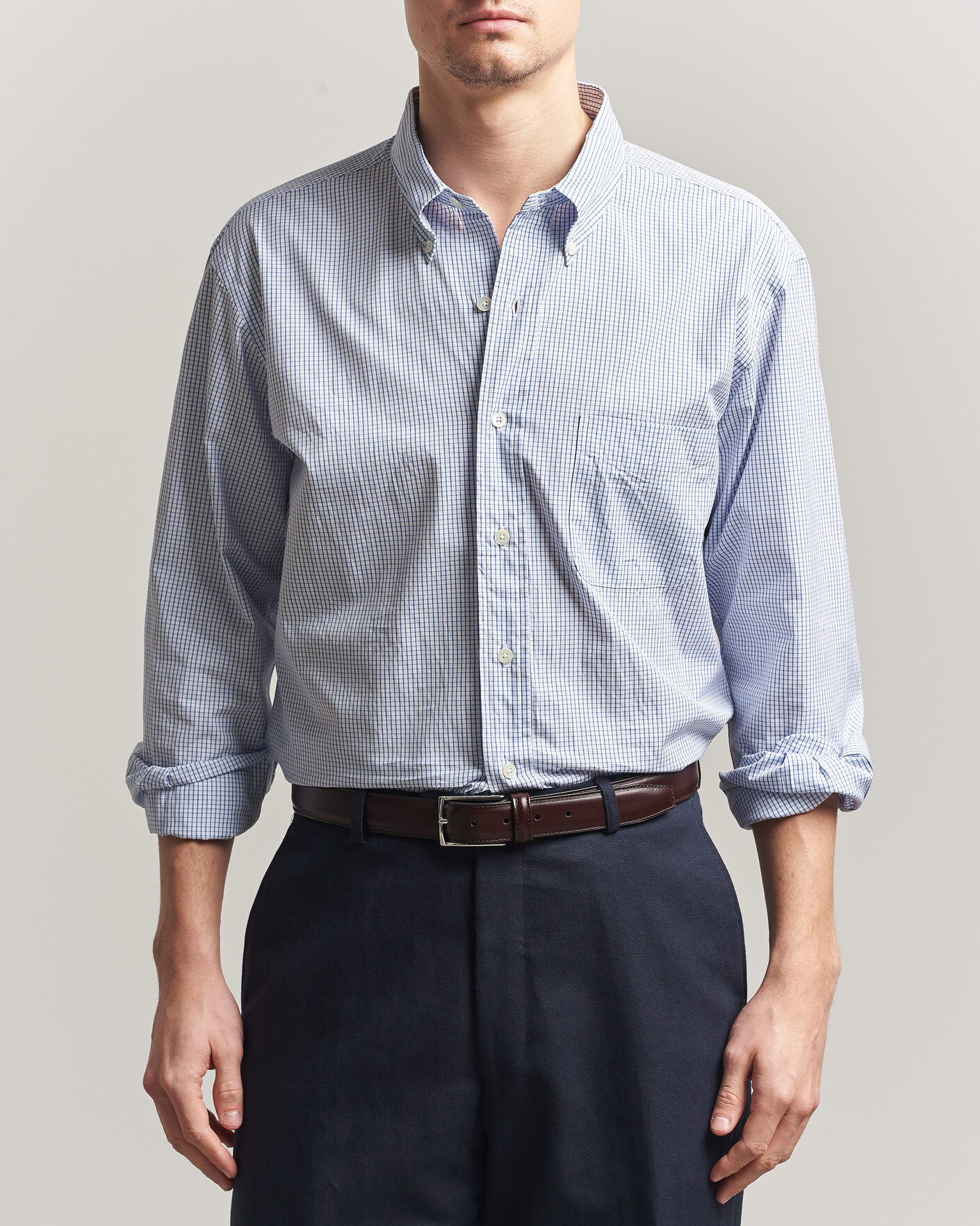 Mies | Kauluspaidat | Kamakura Shirts | Vintage Ivy Button Down Shirt Blue Check