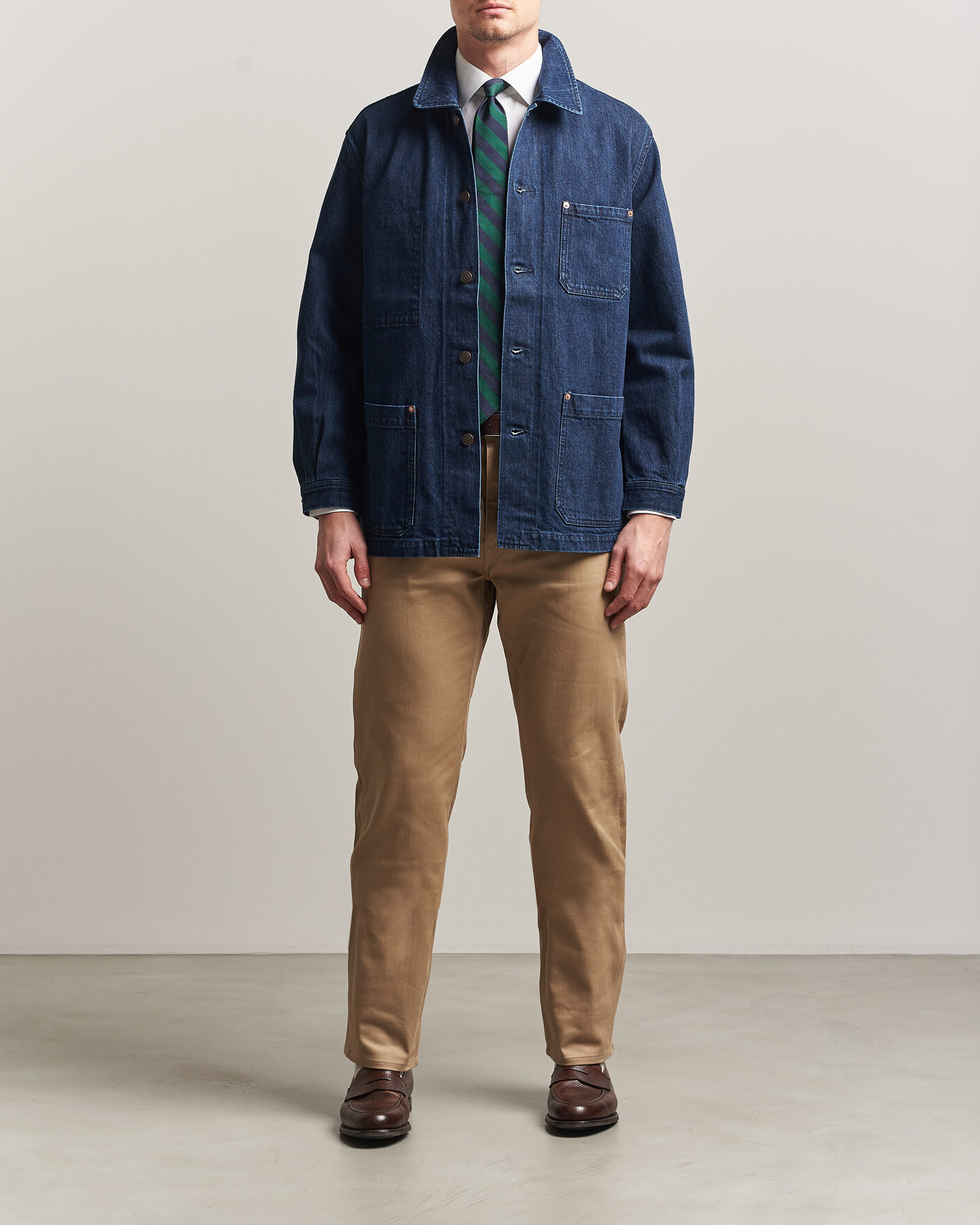 Mies | Takit | Kamakura Shirts | French Work Jacket Dark Denim
