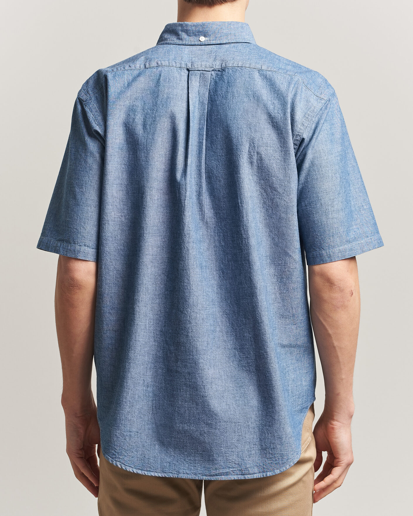 Mies | Kauluspaidat | Kamakura Shirts | Vintage Ivy Half Sleeve Chambray Popover Blue