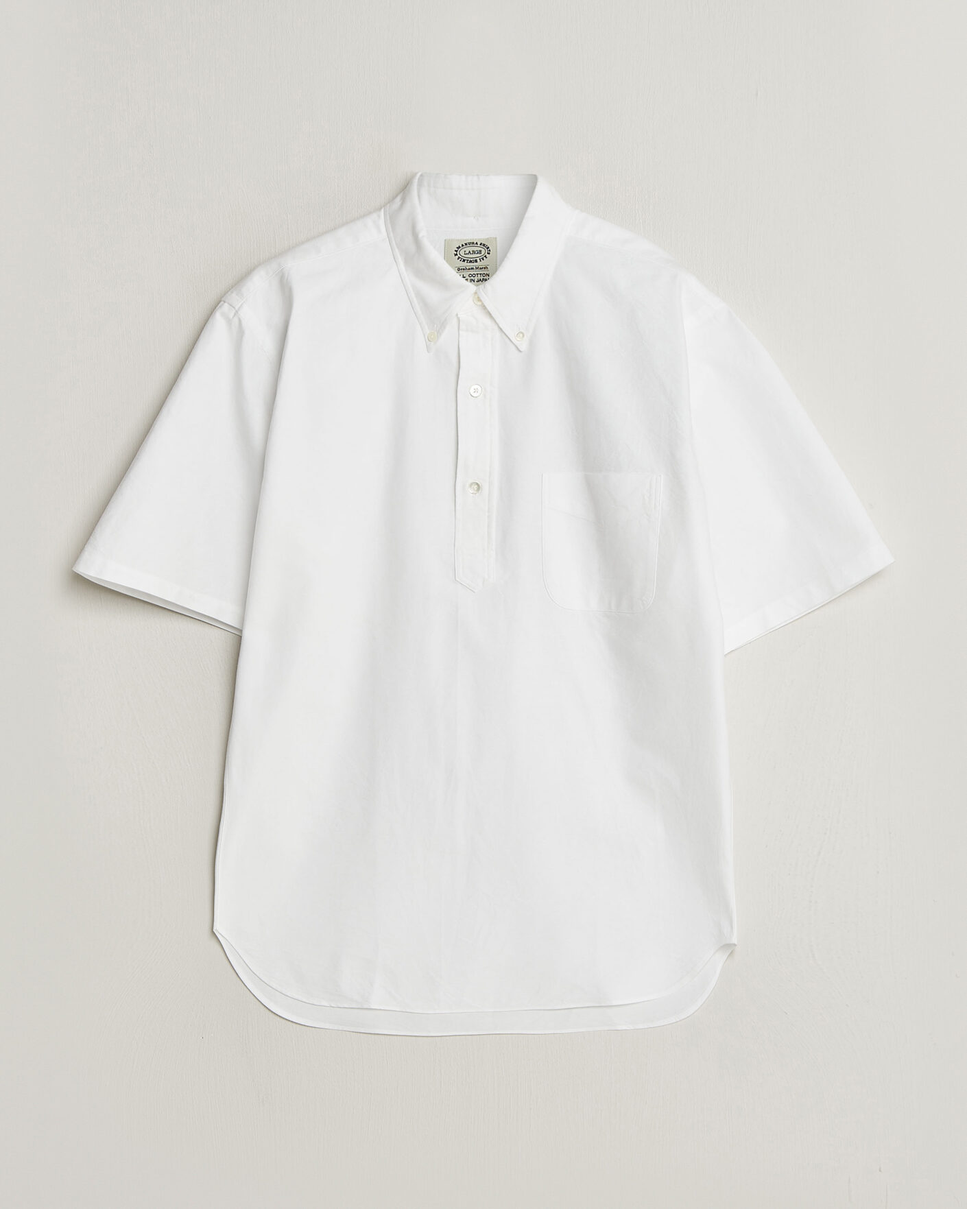 Mies | Kauluspaidat | Kamakura Shirts | Vintage Ivy Half Sleeve Oxford Popover White