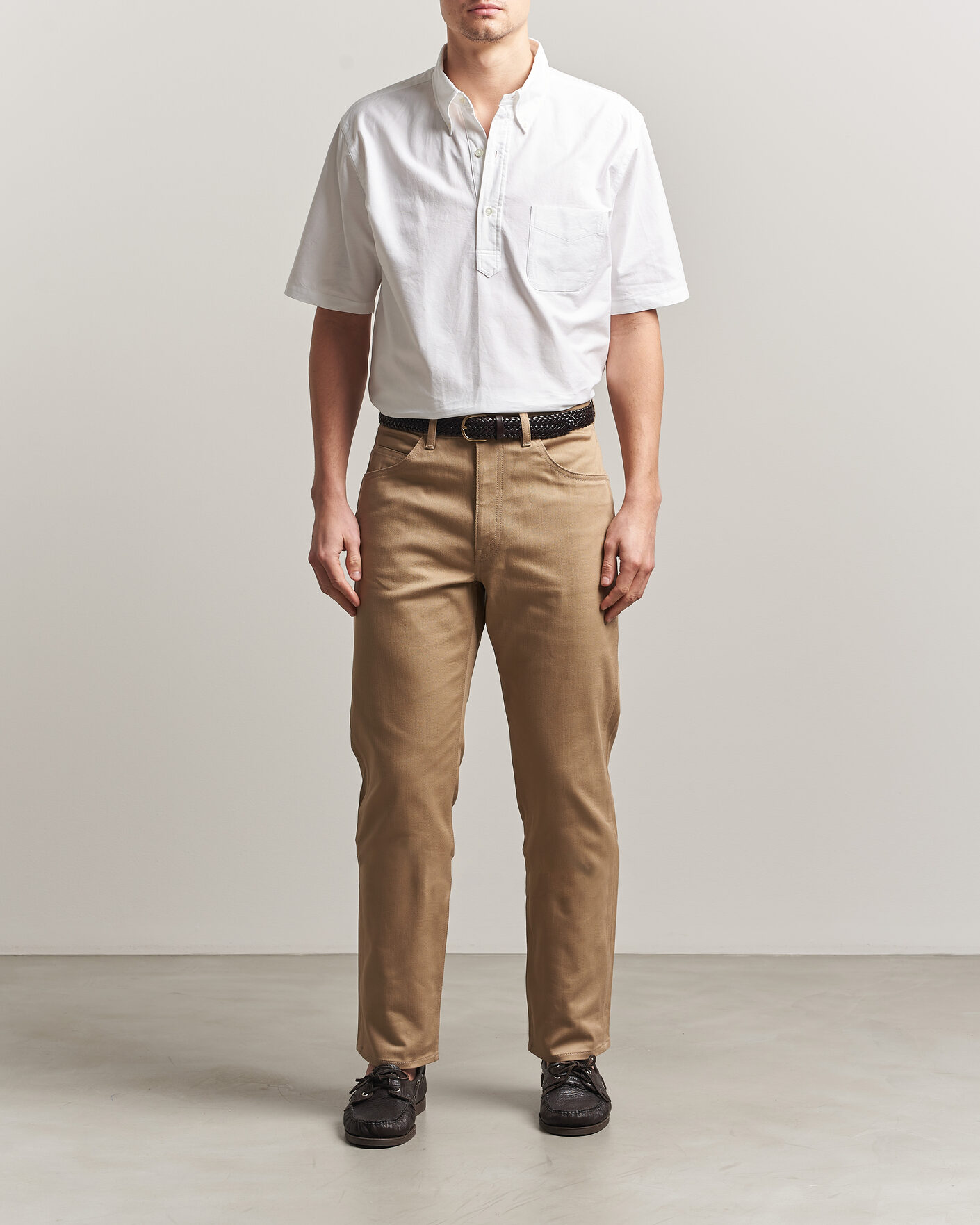 Mies | Kauluspaidat | Kamakura Shirts | Vintage Ivy Half Sleeve Oxford Popover White