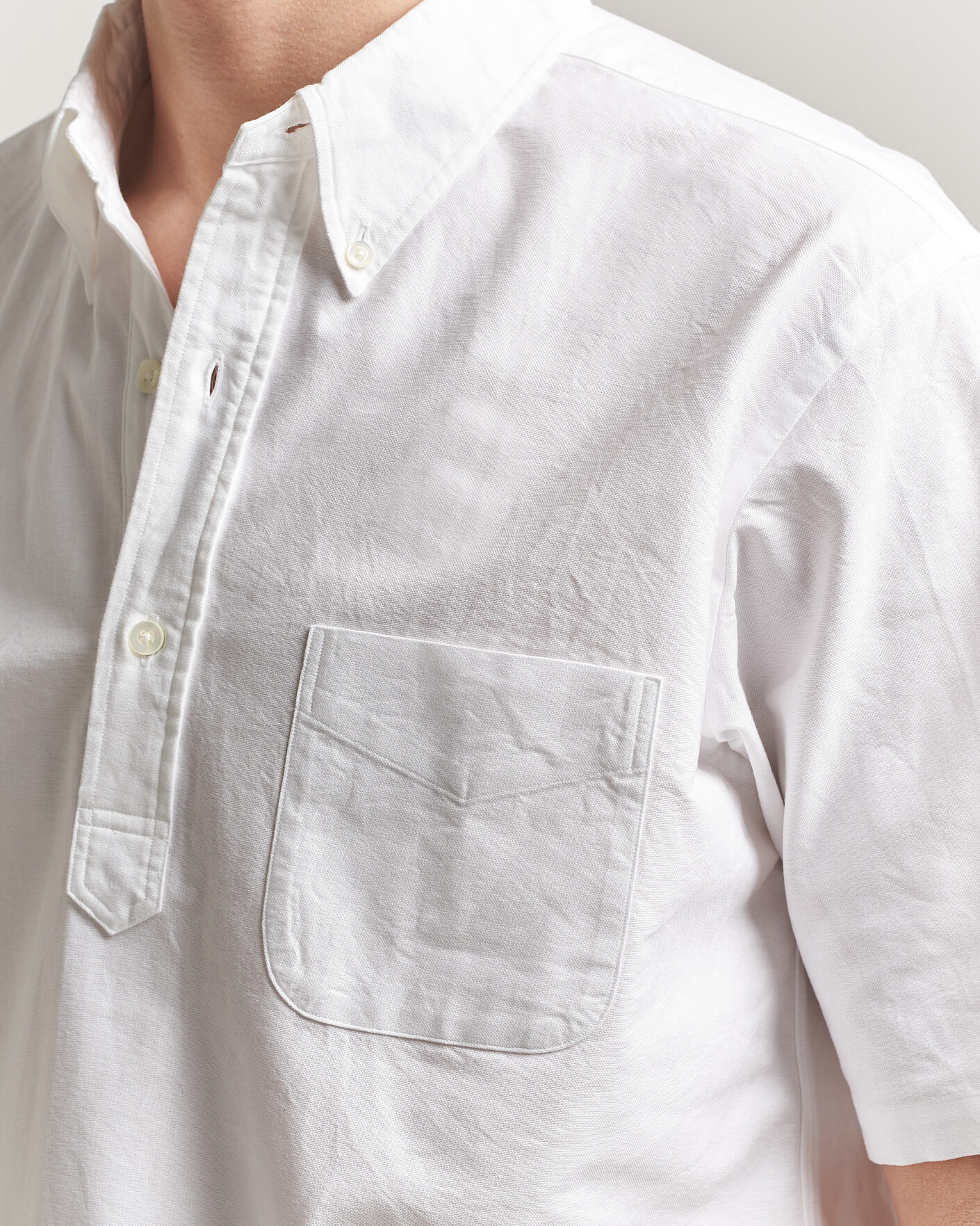 Mies | Kauluspaidat | Kamakura Shirts | Vintage Ivy Half Sleeve Oxford Popover White