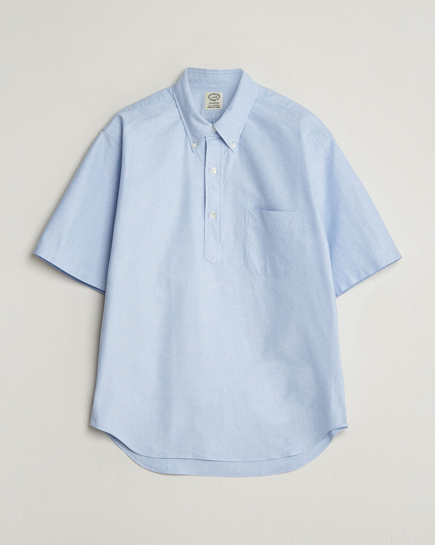 Mies | Kauluspaidat | Kamakura Shirts | Vintage Ivy Half Sleeve Oxford Popover Light Blue